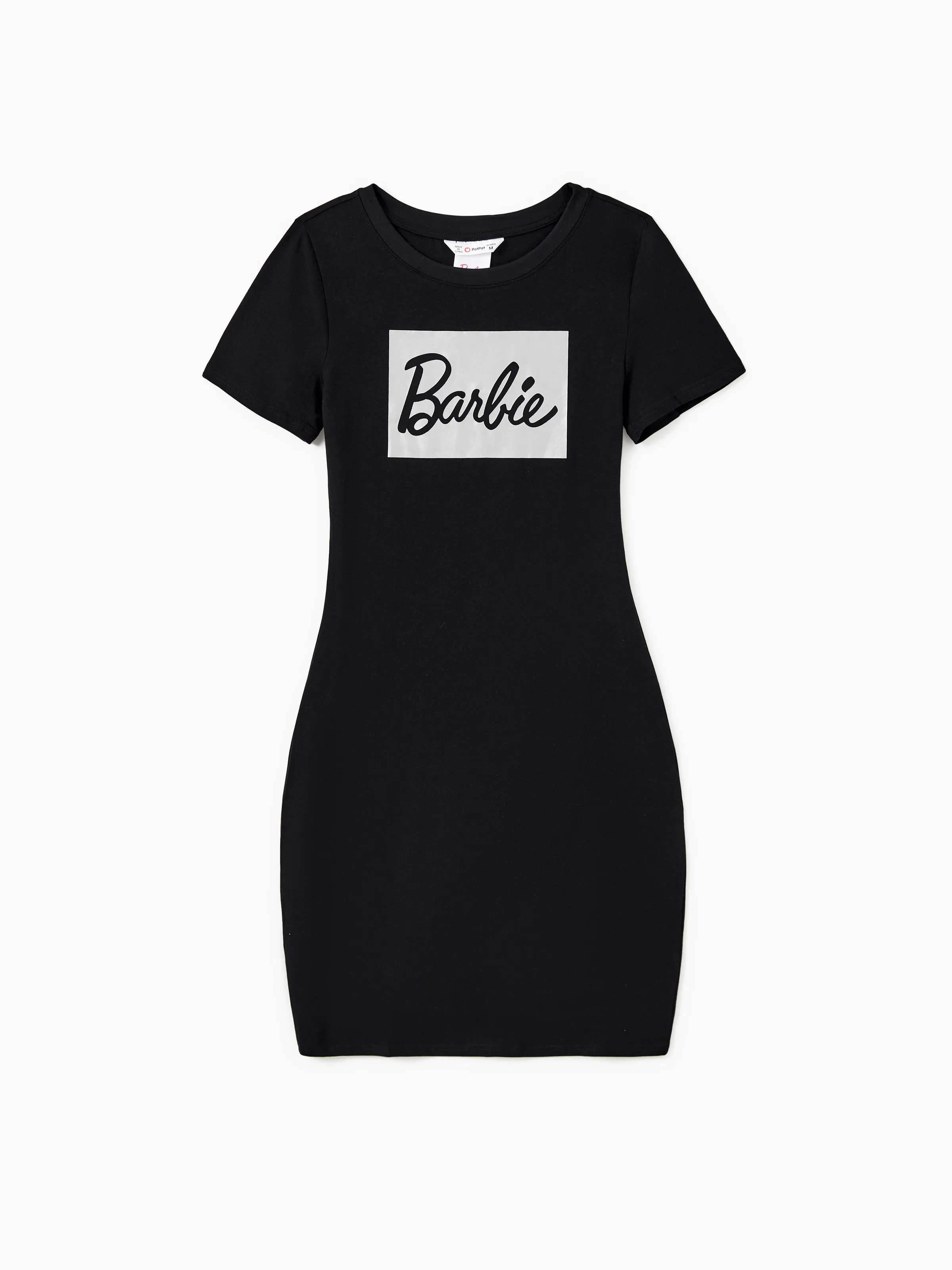 

Barbie Mommy and Me Black Cotton Short-sleeve Letter Print Bodycon T-shirt Dresses