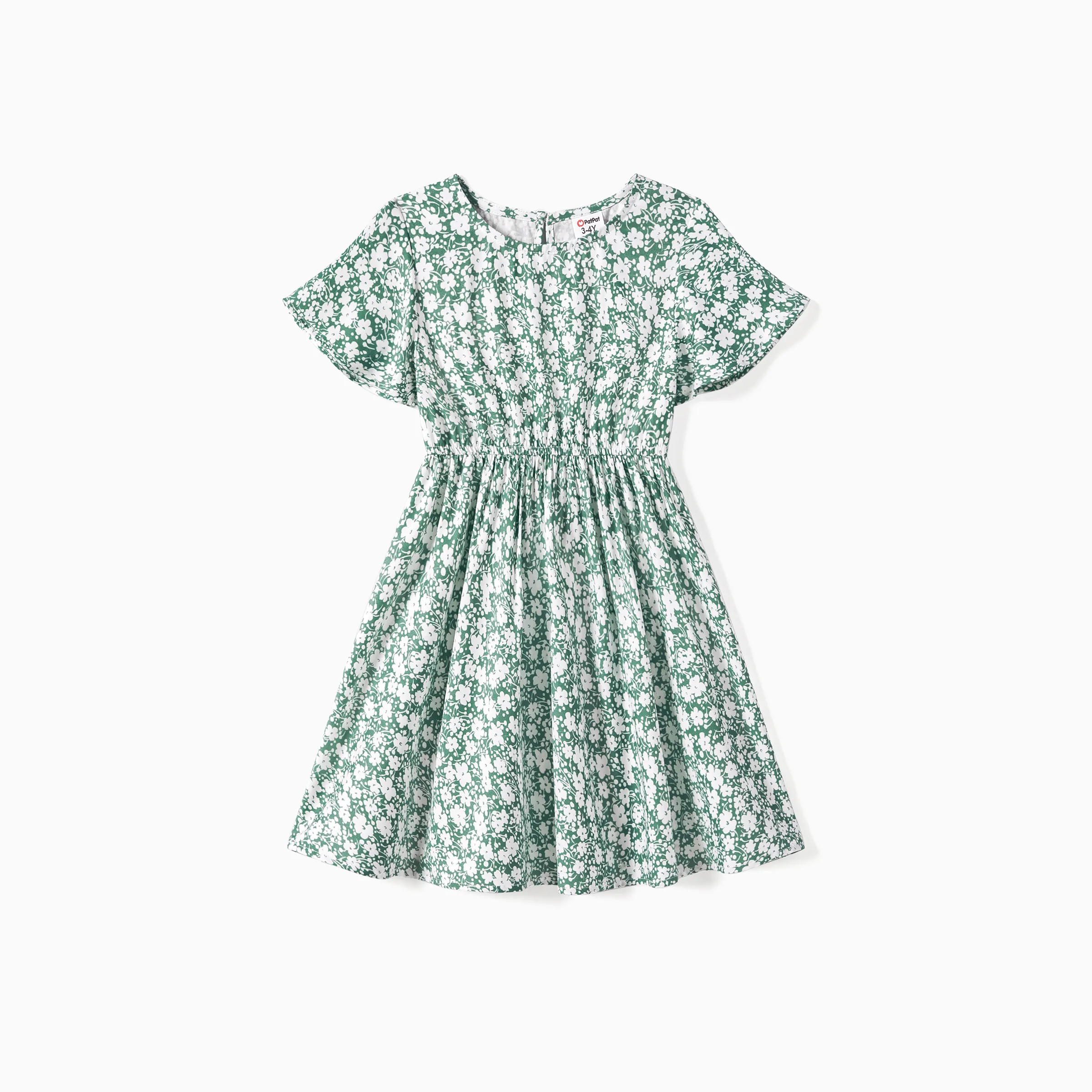 

Family Matching Allover Floral Print Short-sleeve Dresses and Color Block Tops Sets