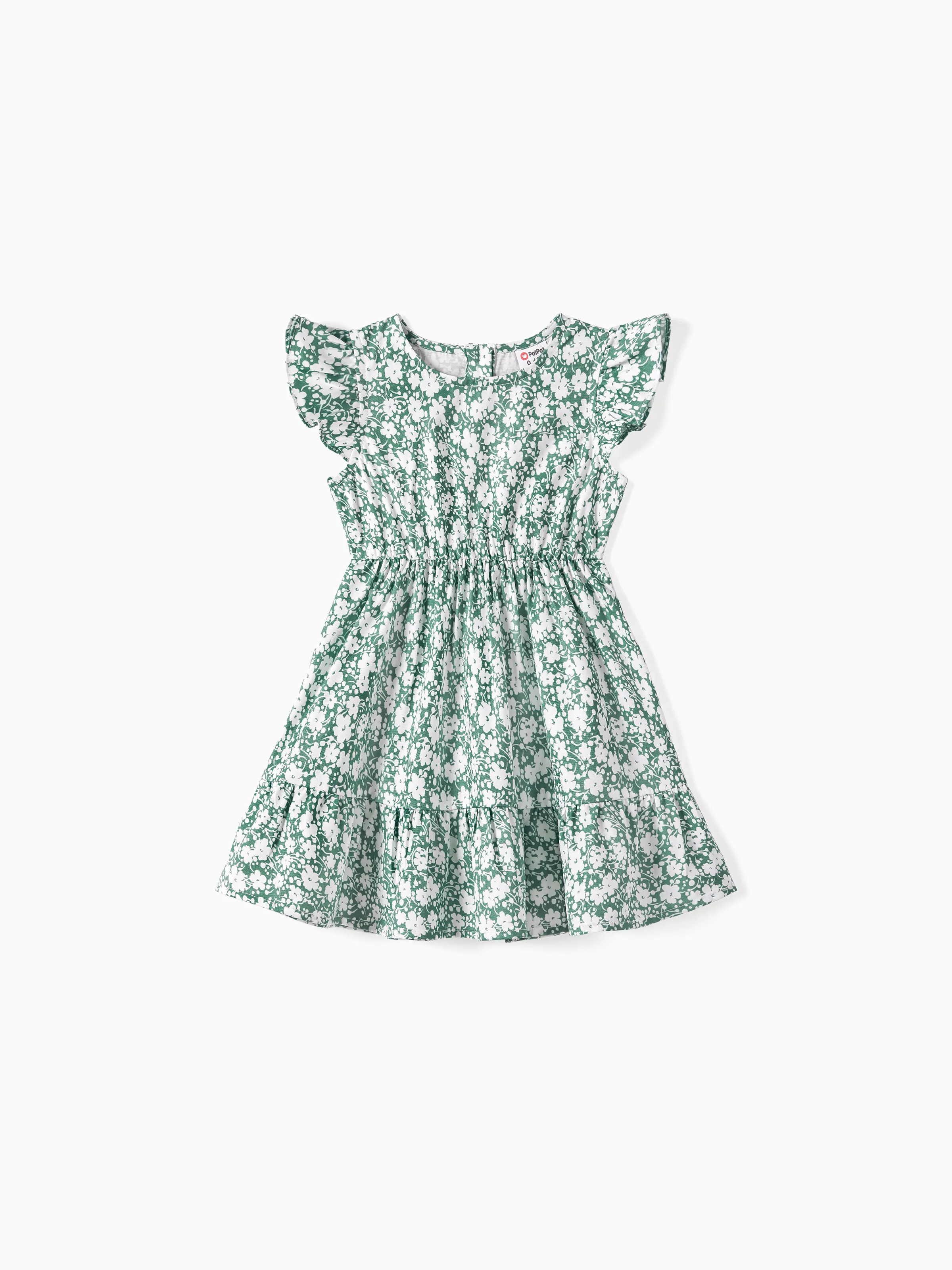 

Family Matching Allover Floral Print Short-sleeve Dresses and Color Block Tops Sets
