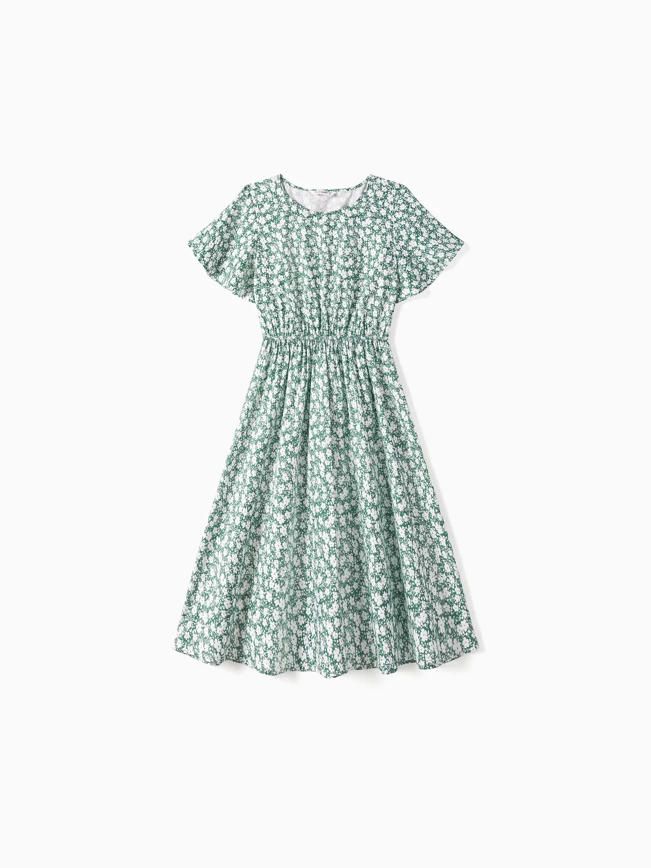 

Family Matching Allover Floral Print Short-sleeve Dresses and Color Block Tops Sets