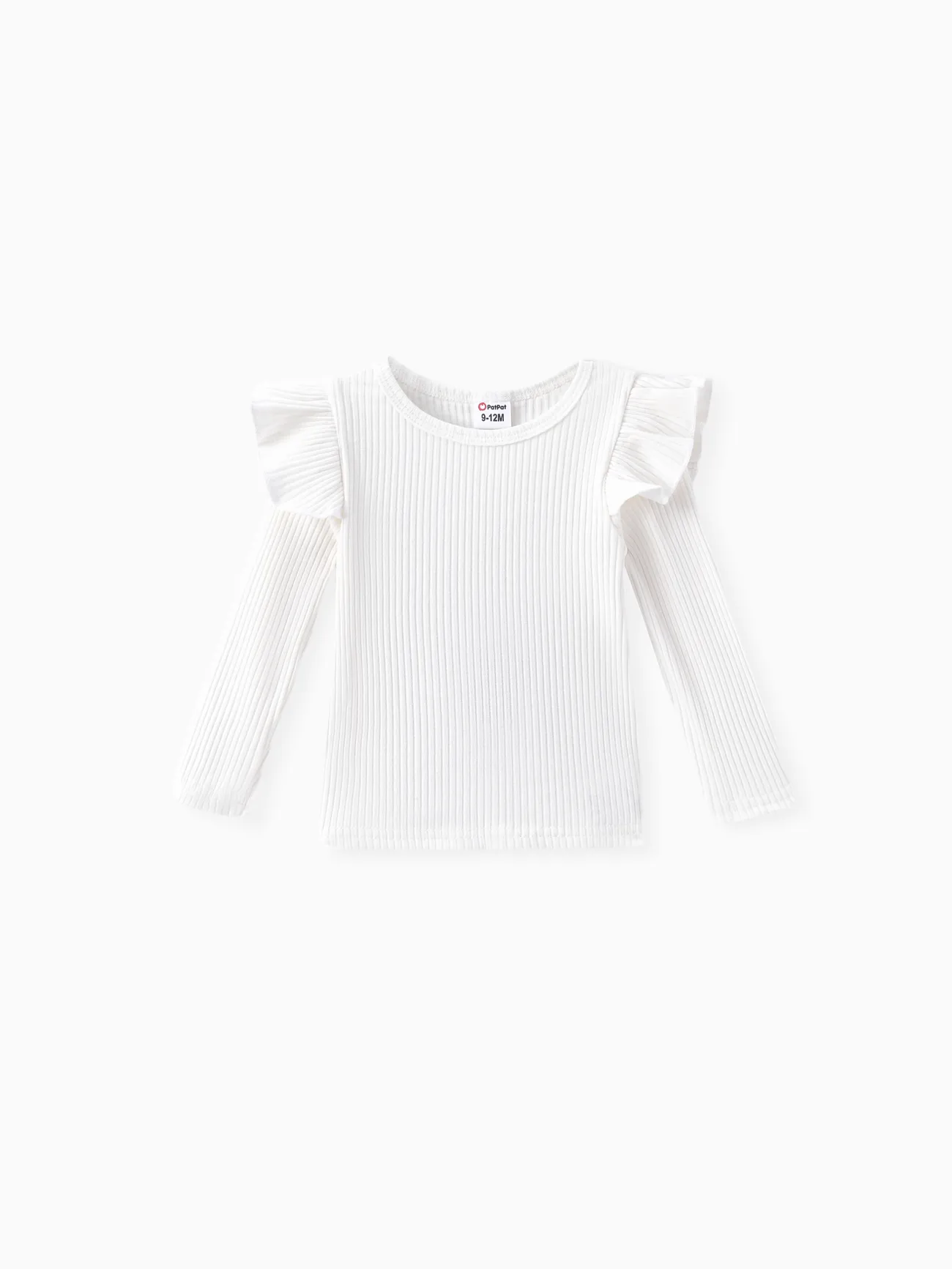 Pink - 3pcs Baby Girl 95% Cotton Ribbed Ruffle Long-sleeve Top and Bow Front Skirt & Headband Set - image 2