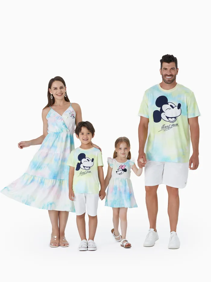 Disney Mickey et ses amis famille assorti garçon/fille Tie-dye Dégradé Personnage T-shirt/robe