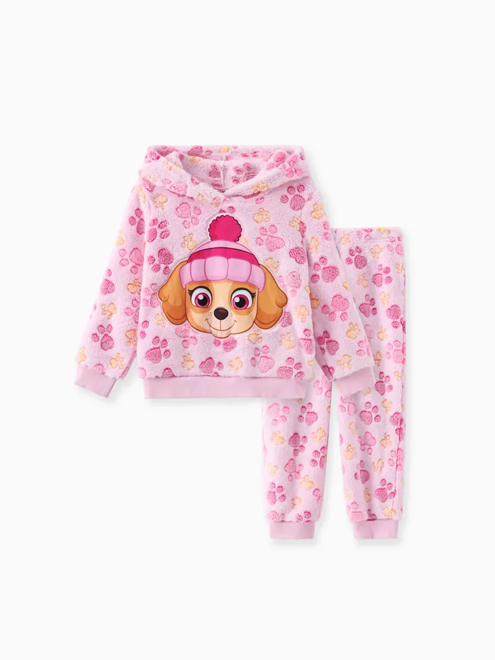 PAW Patrol Toddler Girl 2pcs Skye Chase Sudadera con capucha de vellón con conjunto de pantalones