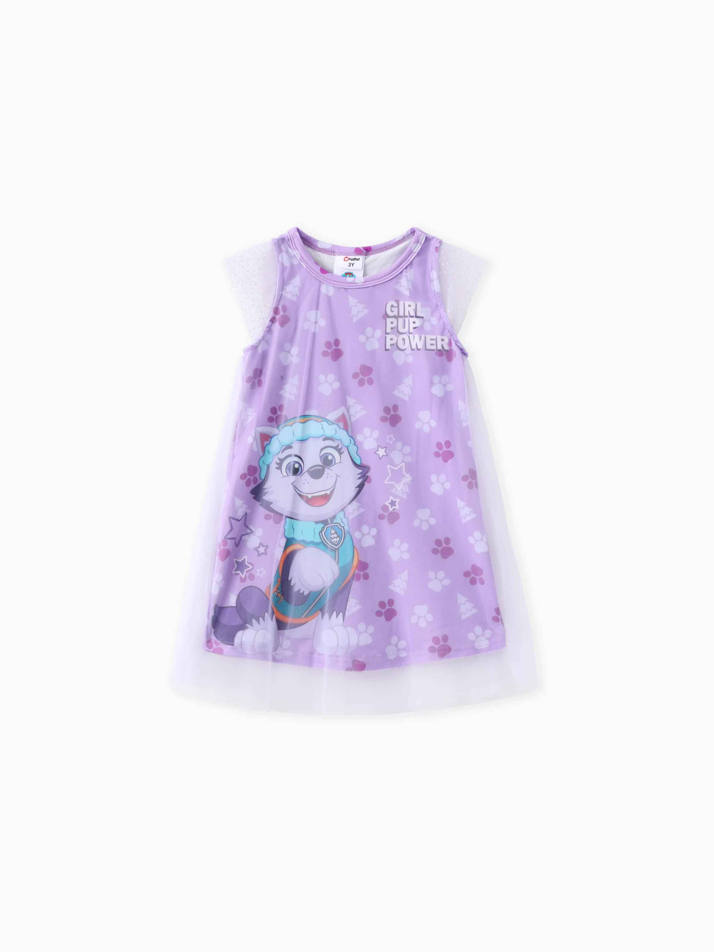 Paw Patrol Toddler Girls 1pc Skye / Everest Print Vestido de tul de malla