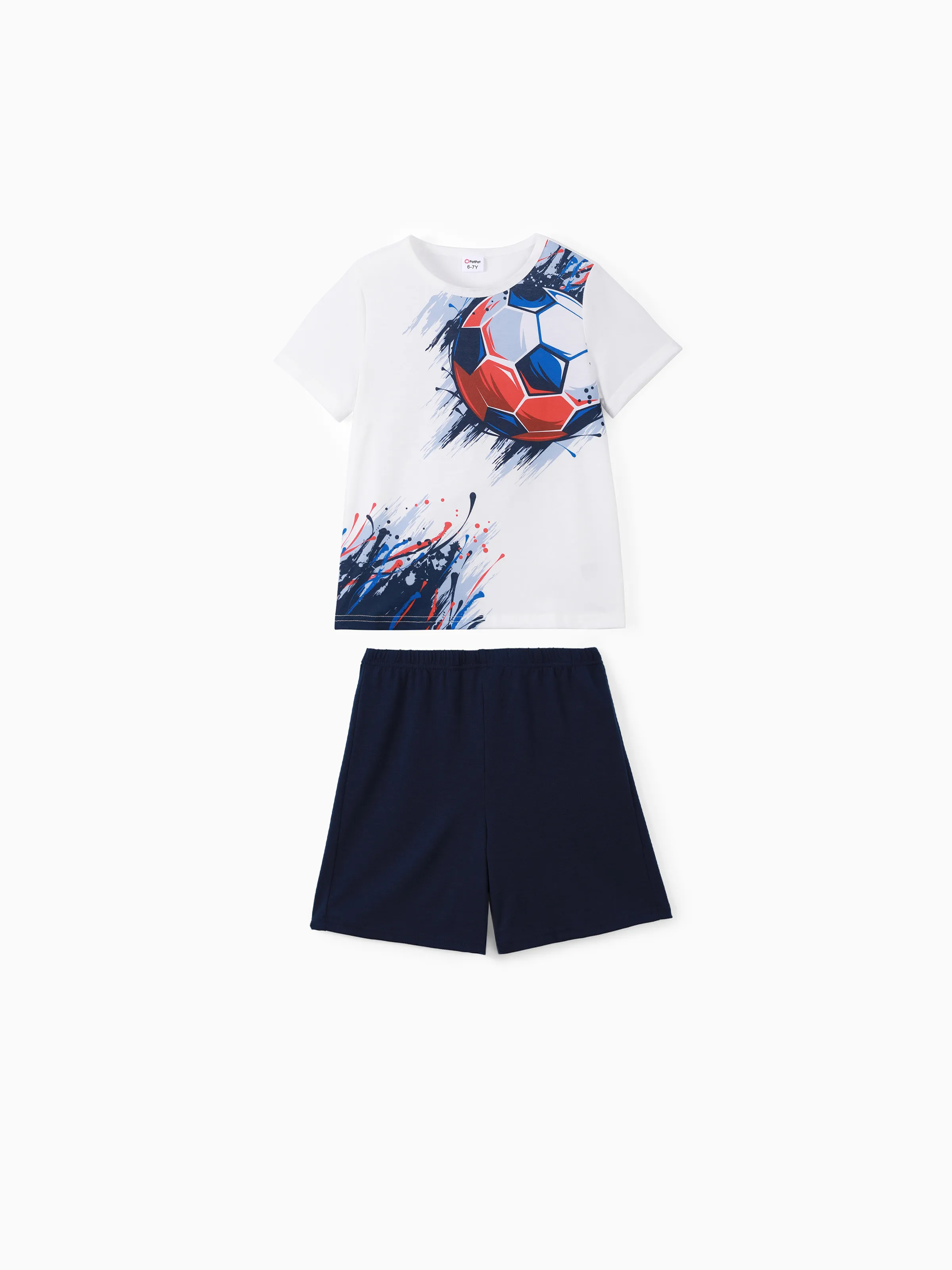 

Kid Boy 2pcs Ball Print Short-sleeve Tee and Shorts Set