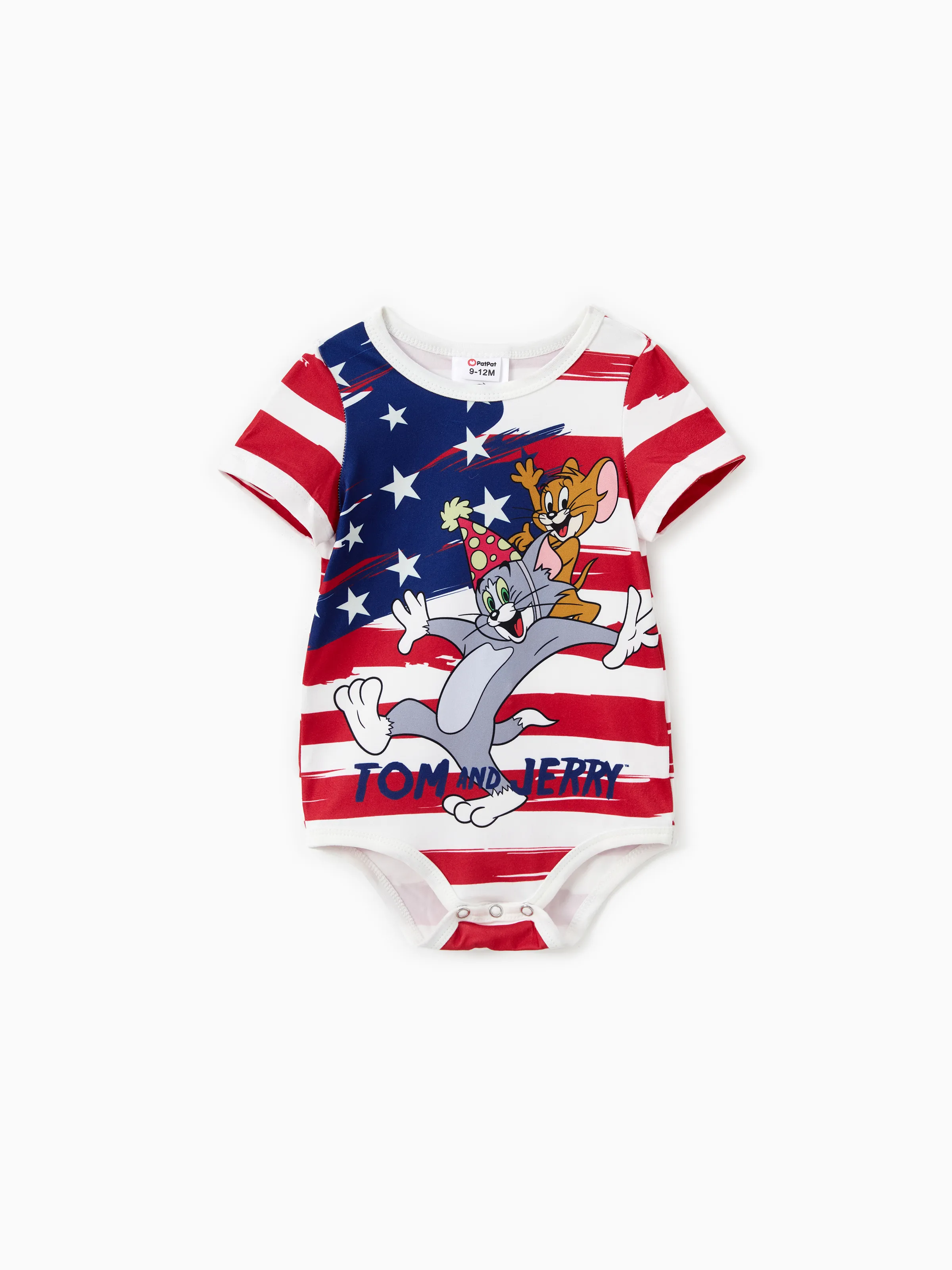 

Tom and Jerry Family Matching Independence Day Character Striped Print Onesie/Tee/Dress