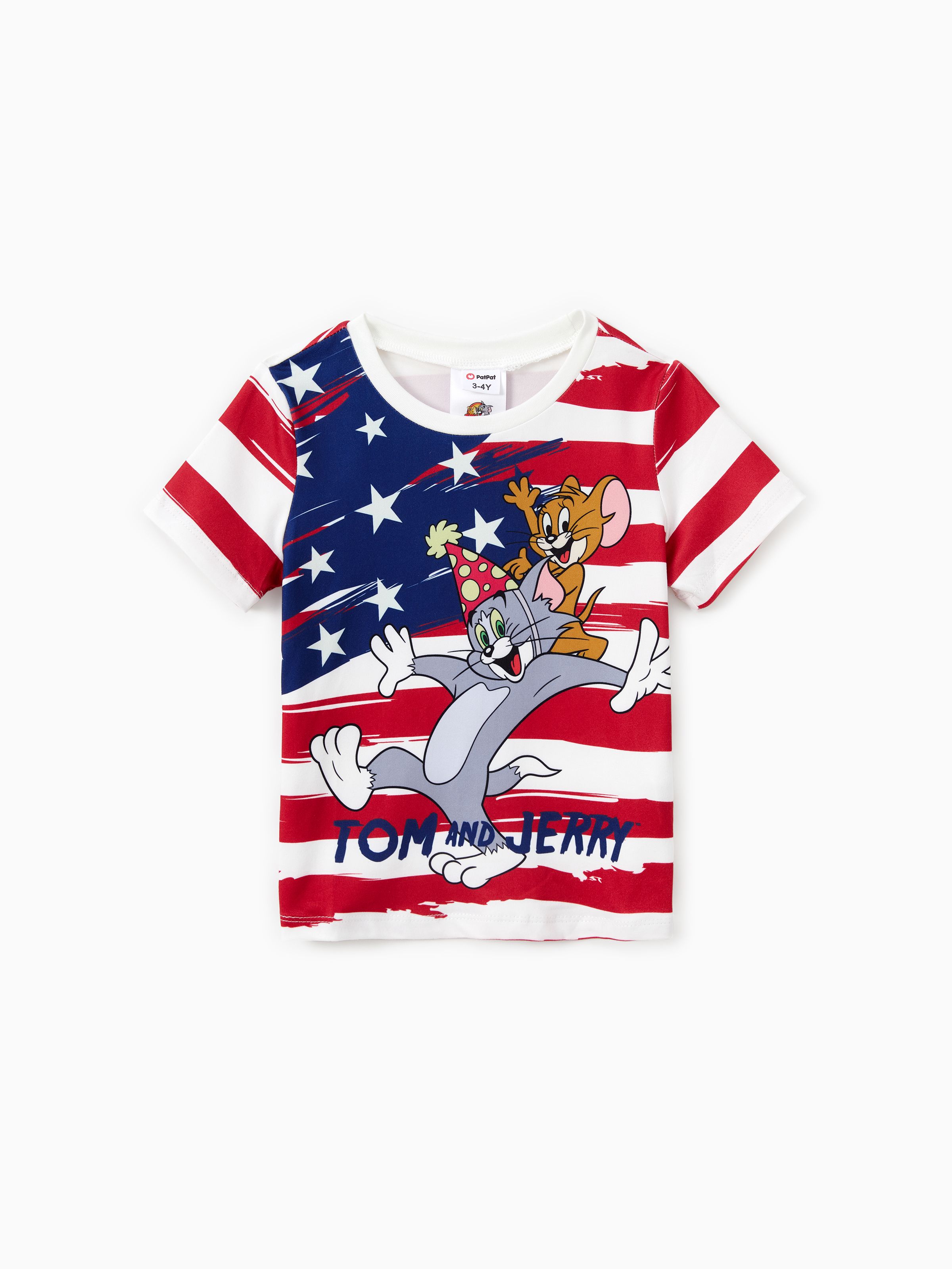 

Tom and Jerry Family Matching Independence Day Character Striped Print Onesie/Tee/Dress