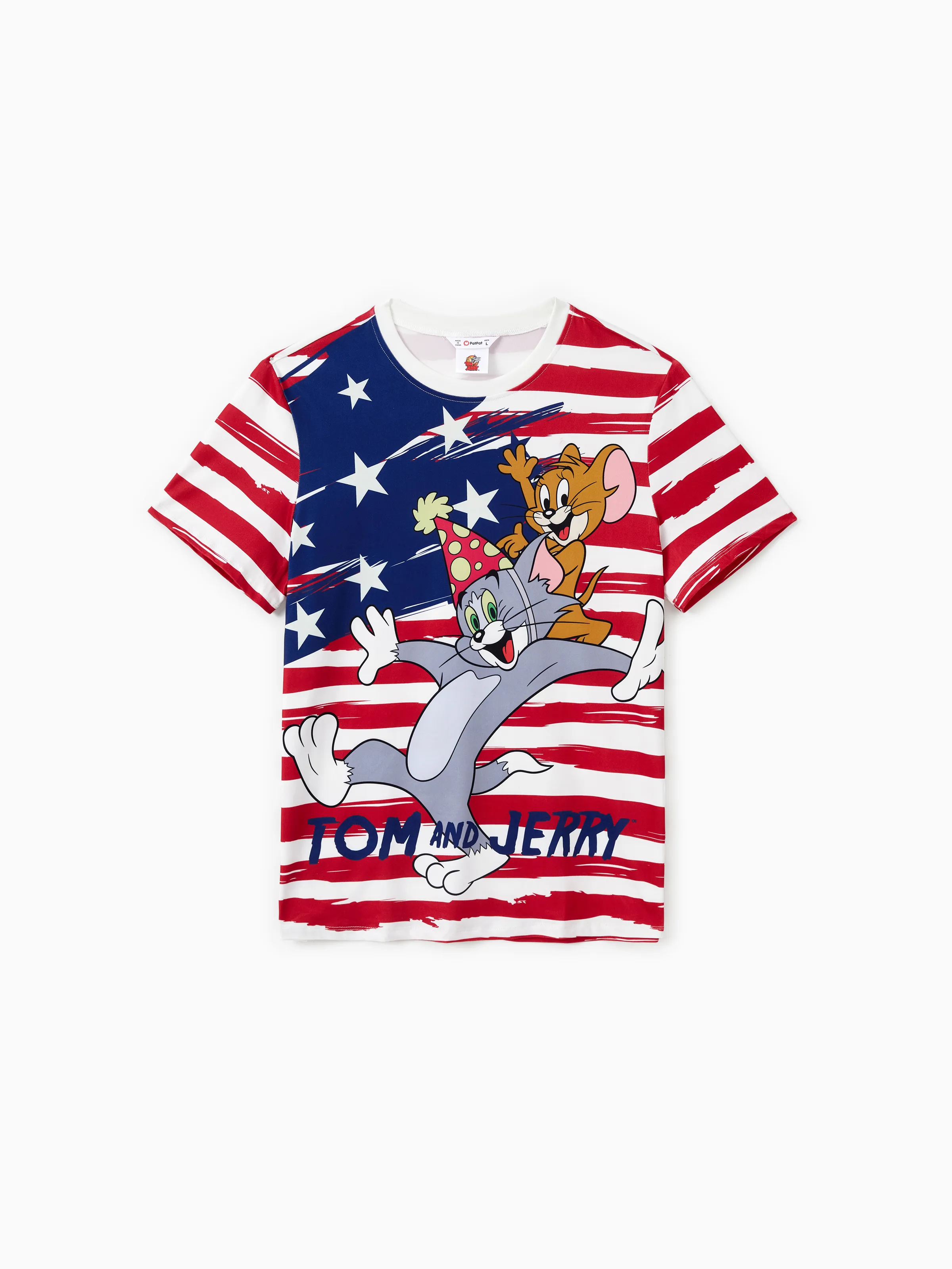 

Tom and Jerry Family Matching Independence Day Character Striped Print Onesie/Tee/Dress