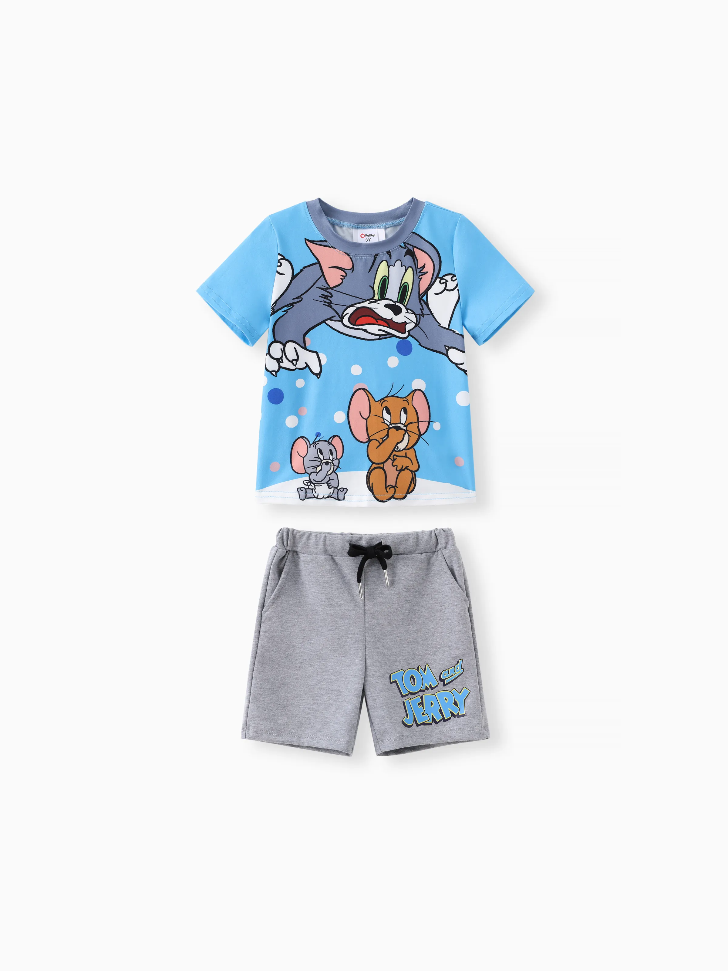 

Tom and Jerry Toddler Boys 2pcs Funny Character Print Tee with Shorts Set