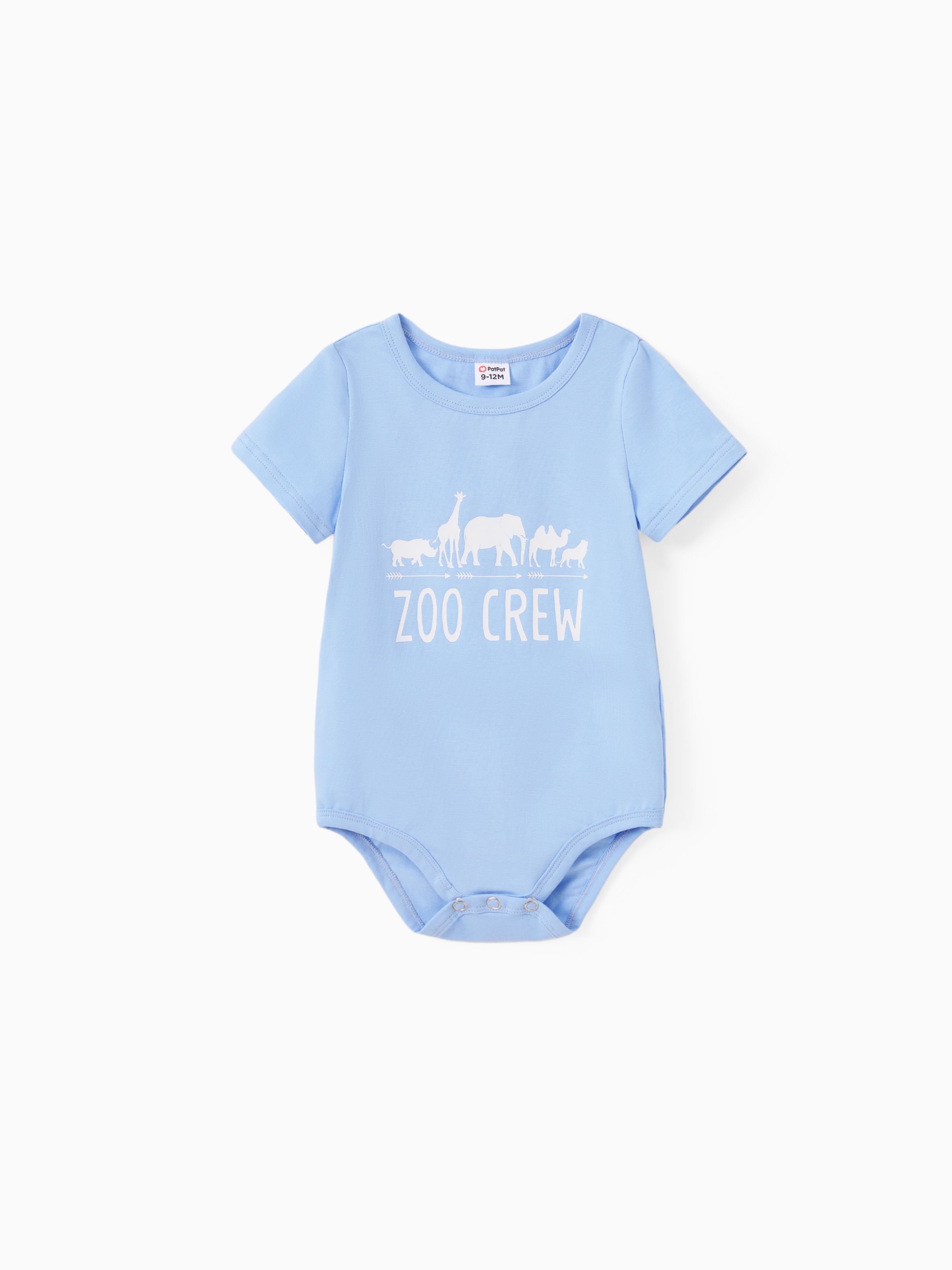 

Family Matching Cotton Short Sleeves Round Neck Animal Theme Zoo Crew Graphic Tee