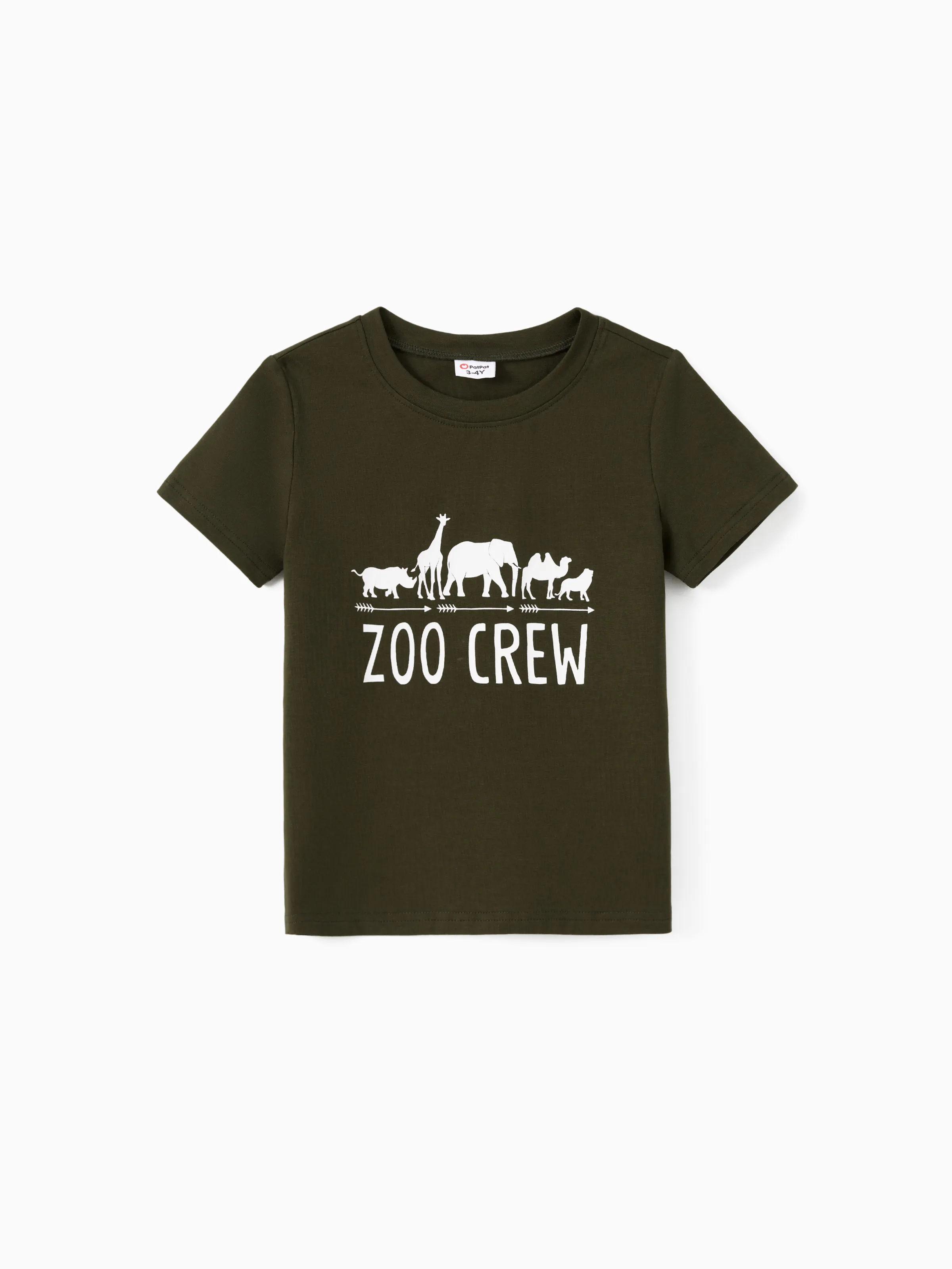 

Family Matching Cotton Short Sleeves Round Neck Animal Theme Zoo Crew Graphic Tee