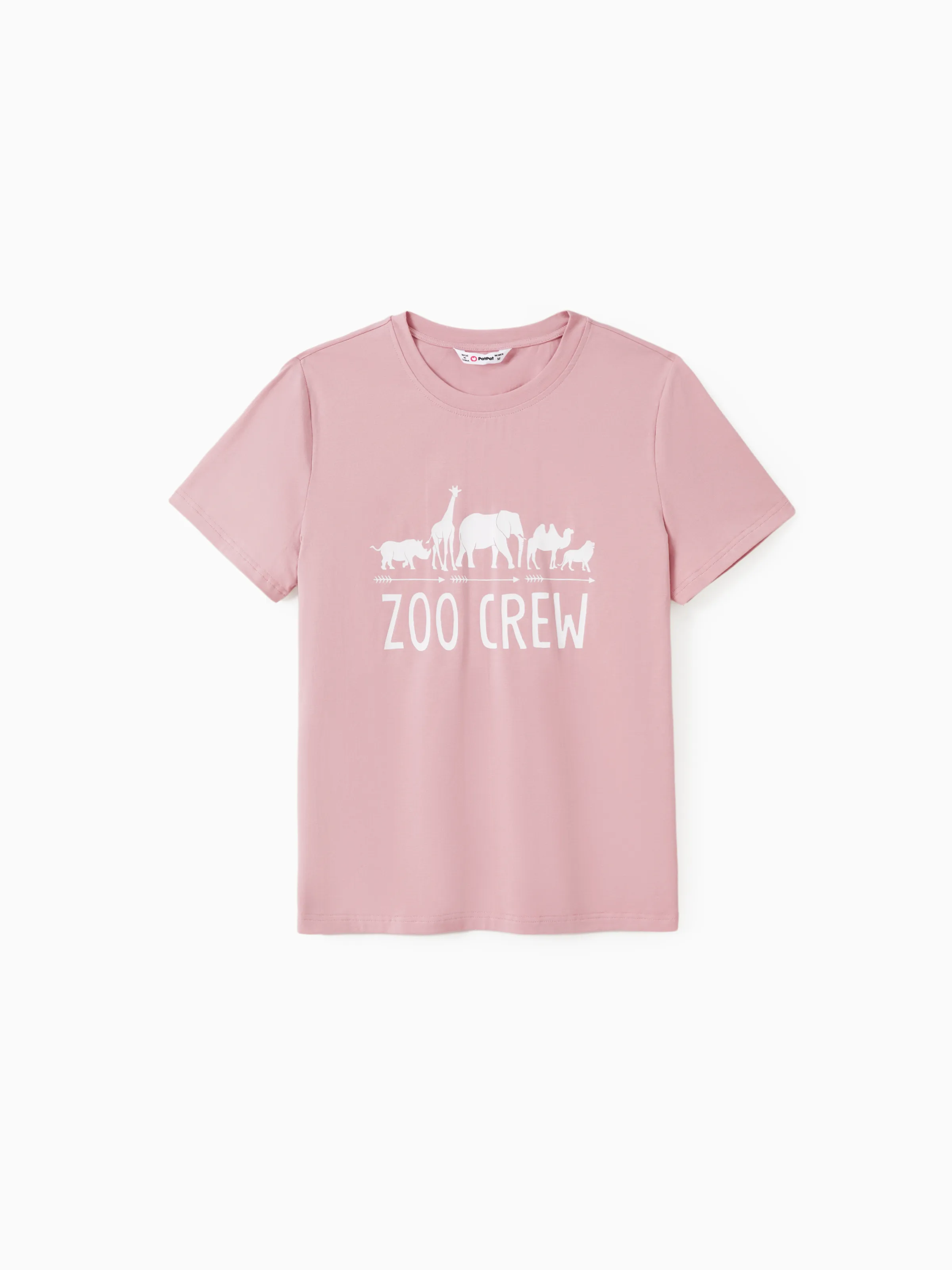 

Family Matching Cotton Short Sleeves Round Neck Animal Theme Zoo Crew Graphic Tee