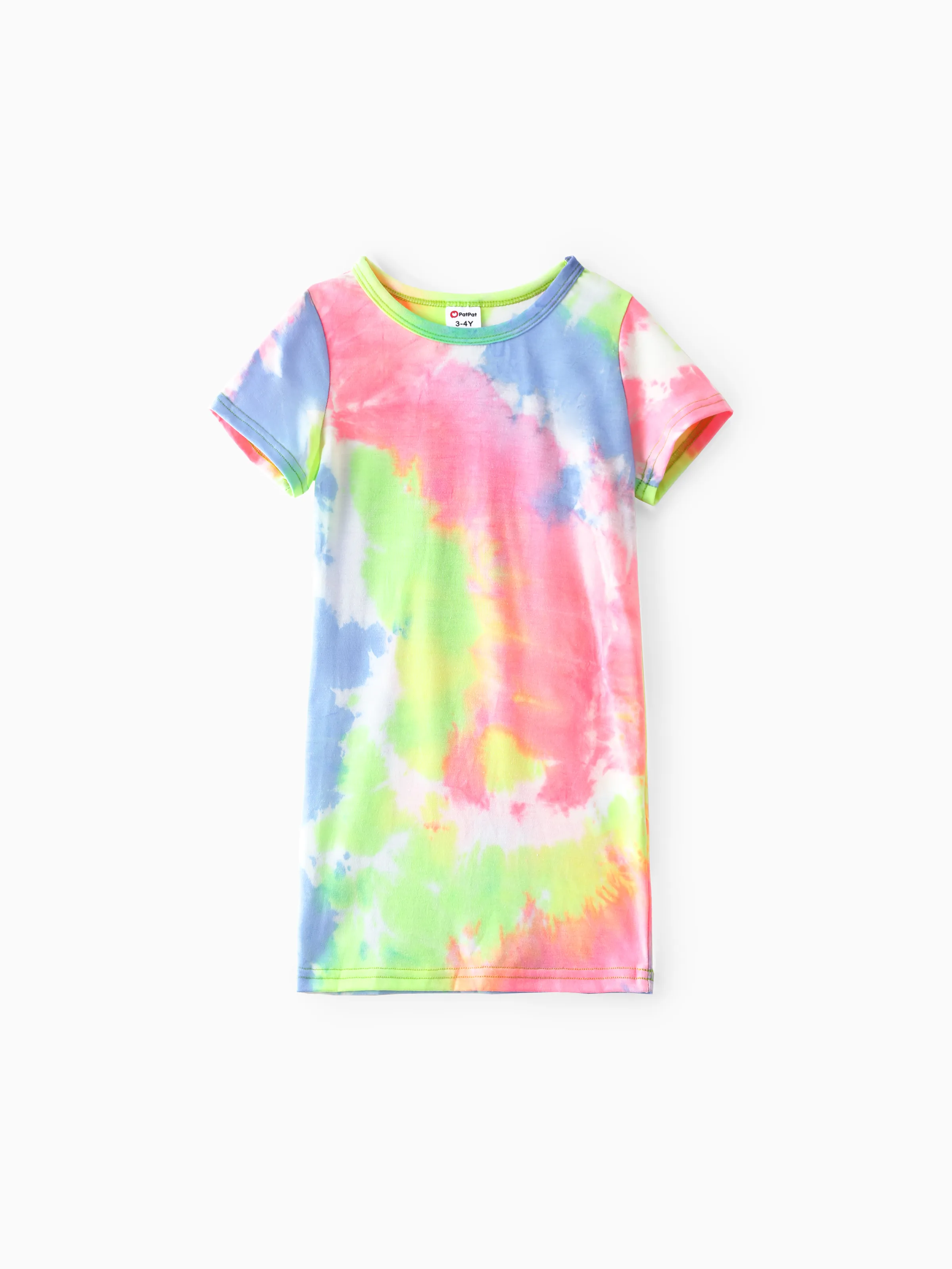 

Tie Dye Short-sleeve Bodycon T-shirt Dress for Mom and Me
