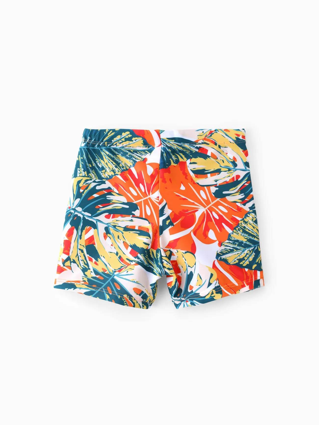 Boy - Matching Family Swimsuits One-Piece and Trunk Orange Floral Print - Orange color - image 12