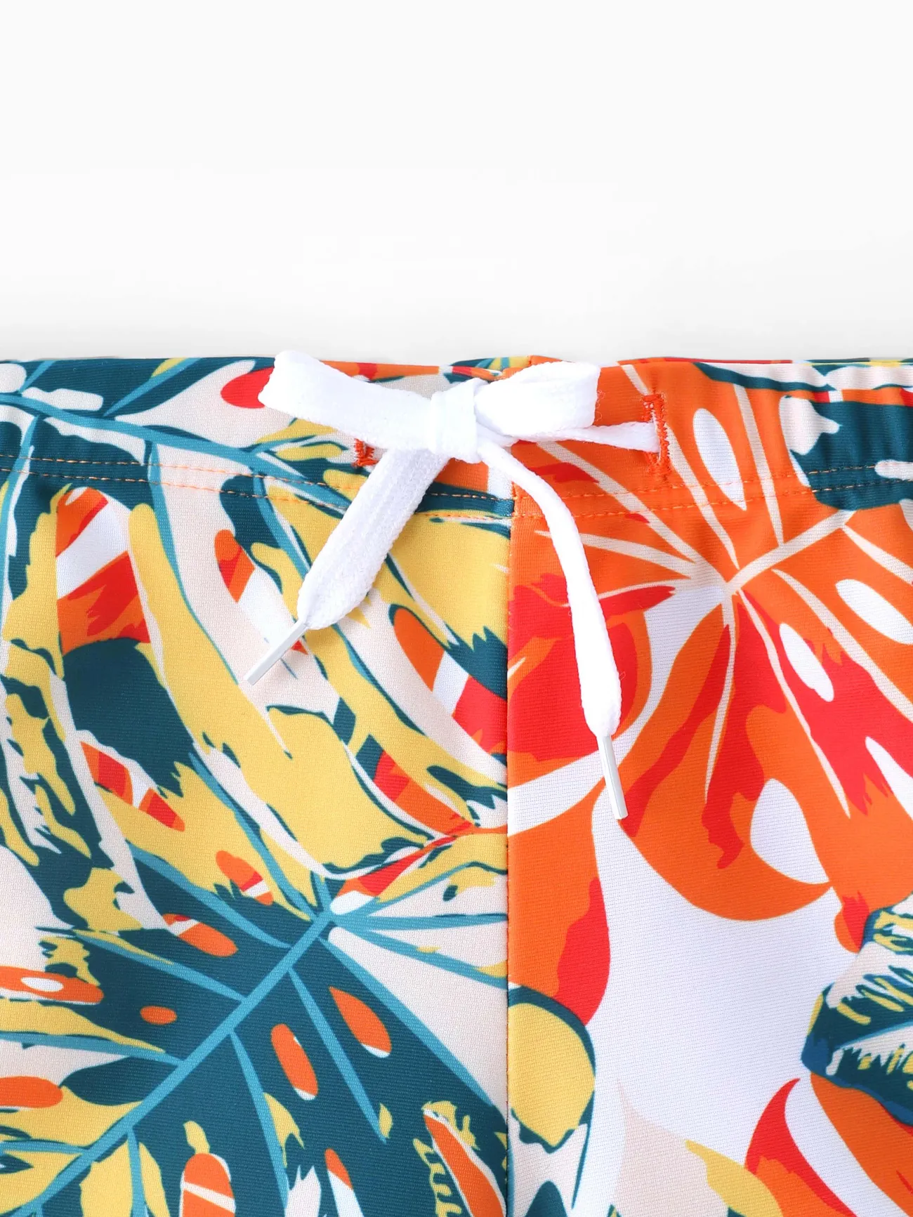Boy - Matching Family Swimsuits One-Piece and Trunk Orange Floral Print - Orange color - image 14