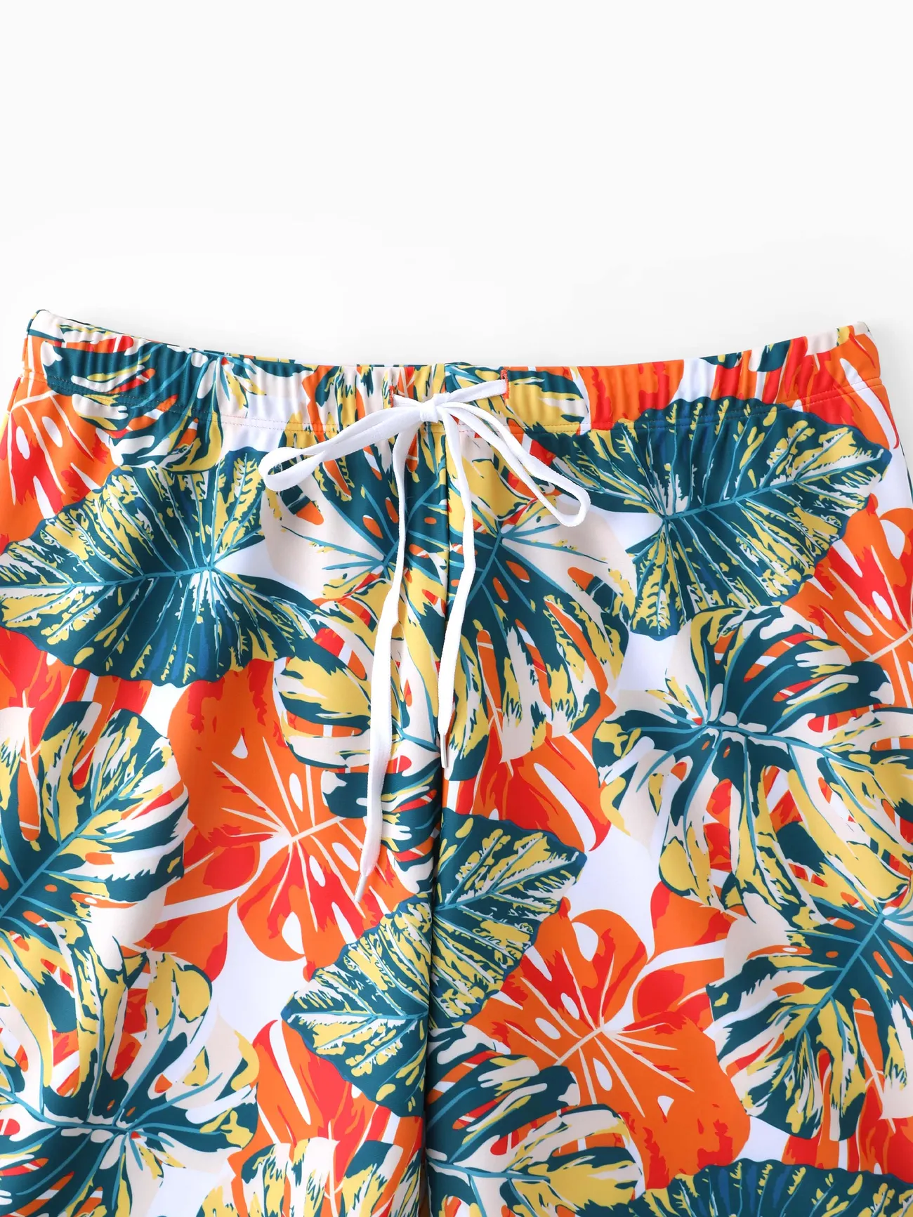 Men - Matching Family Swimsuits One-Piece and Trunk Orange Floral Print - Orange color - image 17