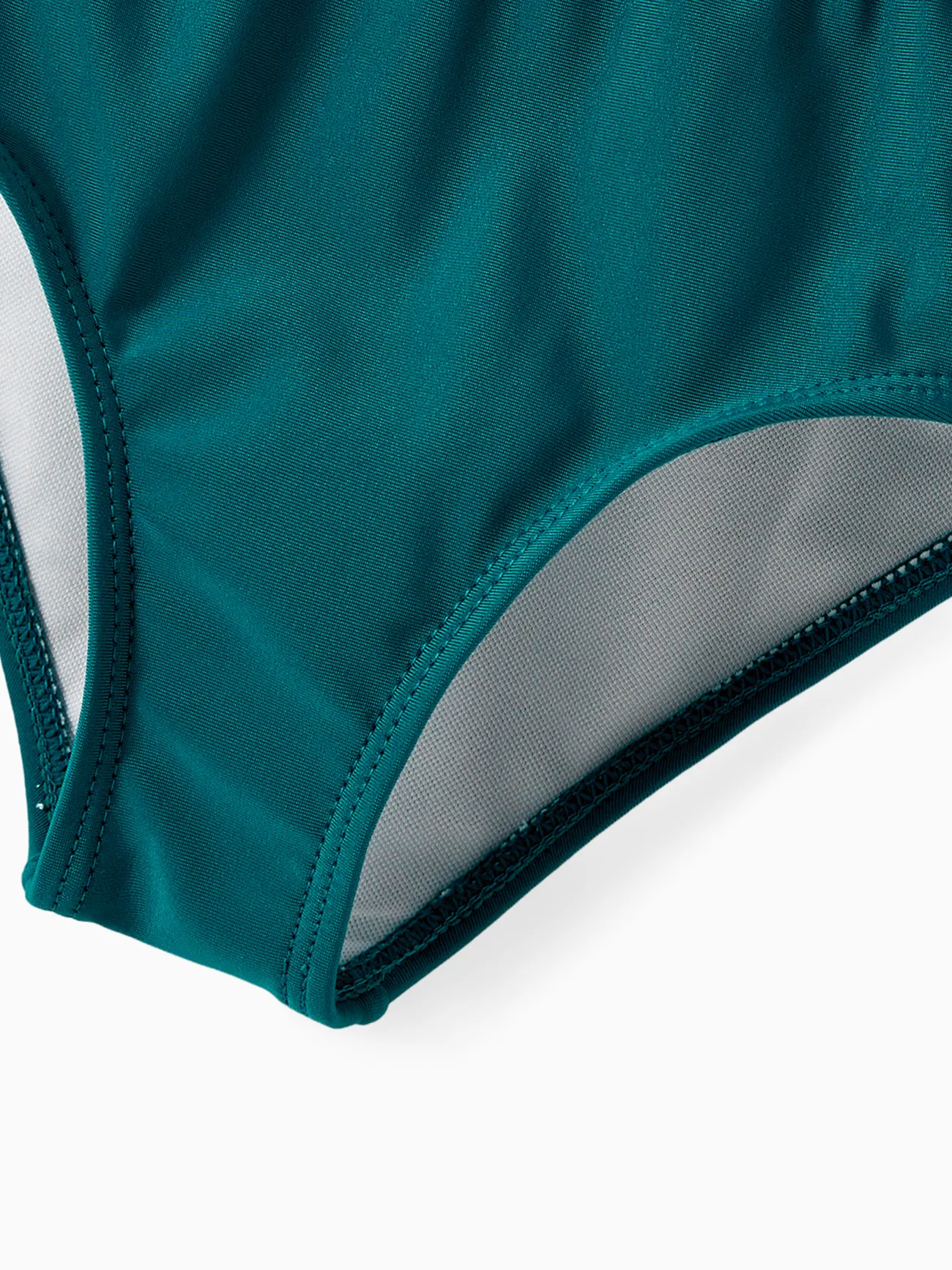 Women - Matching Bathing Suits for Couple and Family - One Shoulder One-piece Swimsuit & Striped Swim Trunks - DeepTurquoise - image 6