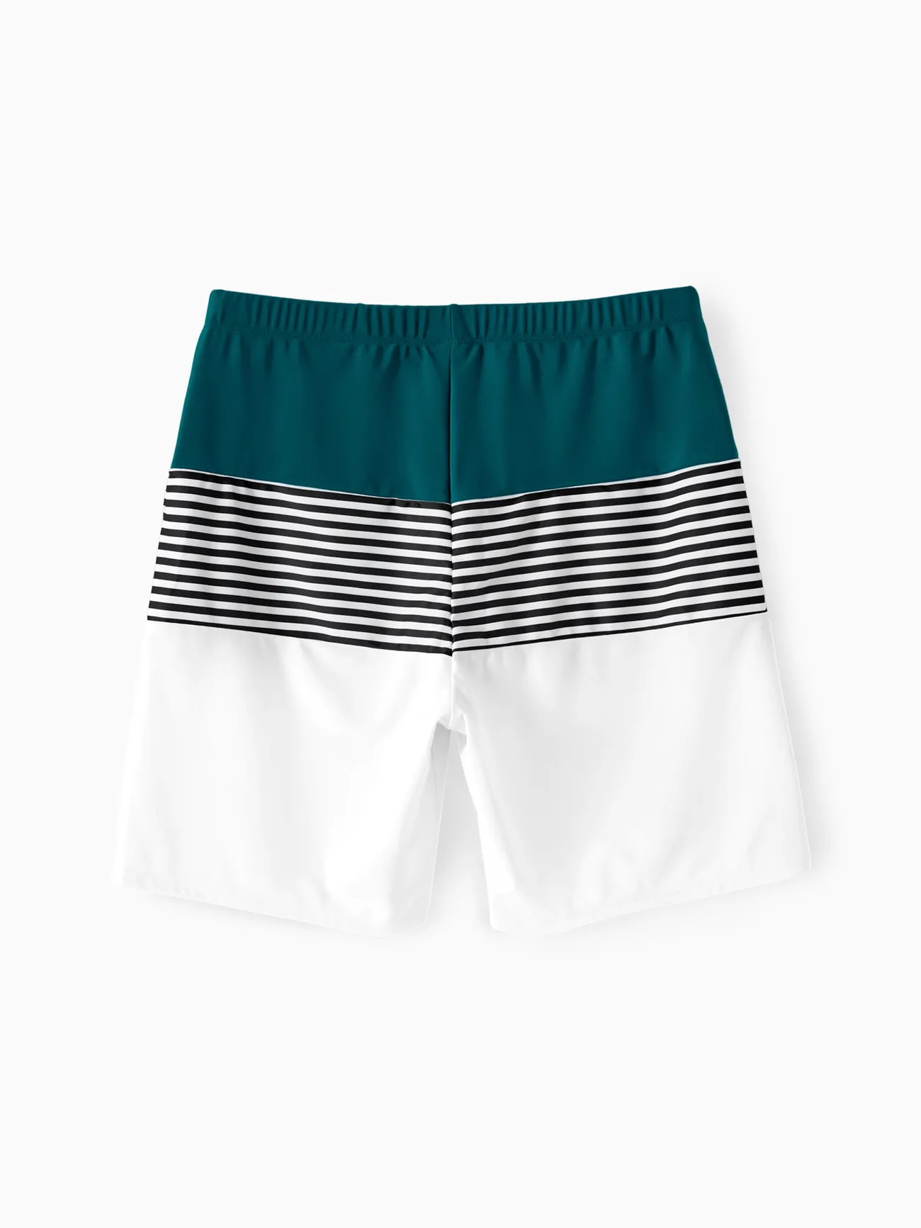 Men - Matching Bathing Suits for Couple and Family - One Shoulder One-piece Swimsuit & Striped Swim Trunks - DeepTurquoise - image 19