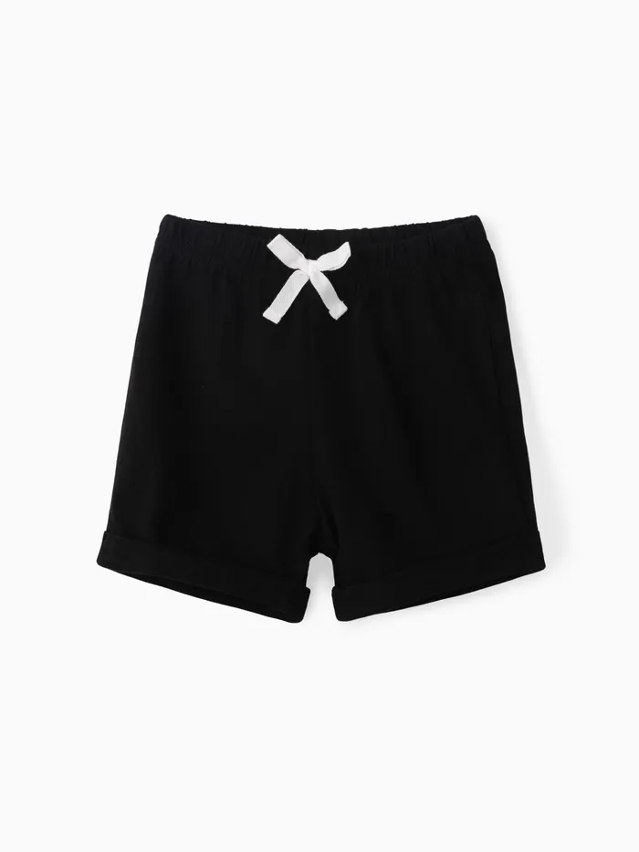 shorts de cintura elástica sólida para bebê menino/menina