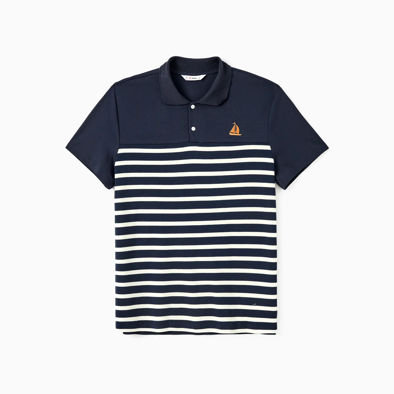 Family Matching Sets Preppy Style Cotton Striped Polo Shirt or Henley Neck Button Up H-Line Dress
