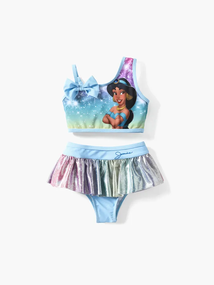 Disney Princesa 2pcs Toddler Meninas Personagem Bow-shoulder Swimsuit

