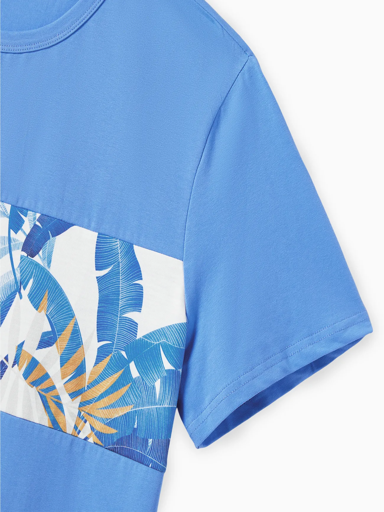Men - Family Matching Colorblock Tee and Floral Wrap Front Concealed Button Strap Dress Sets - Blue - image 21