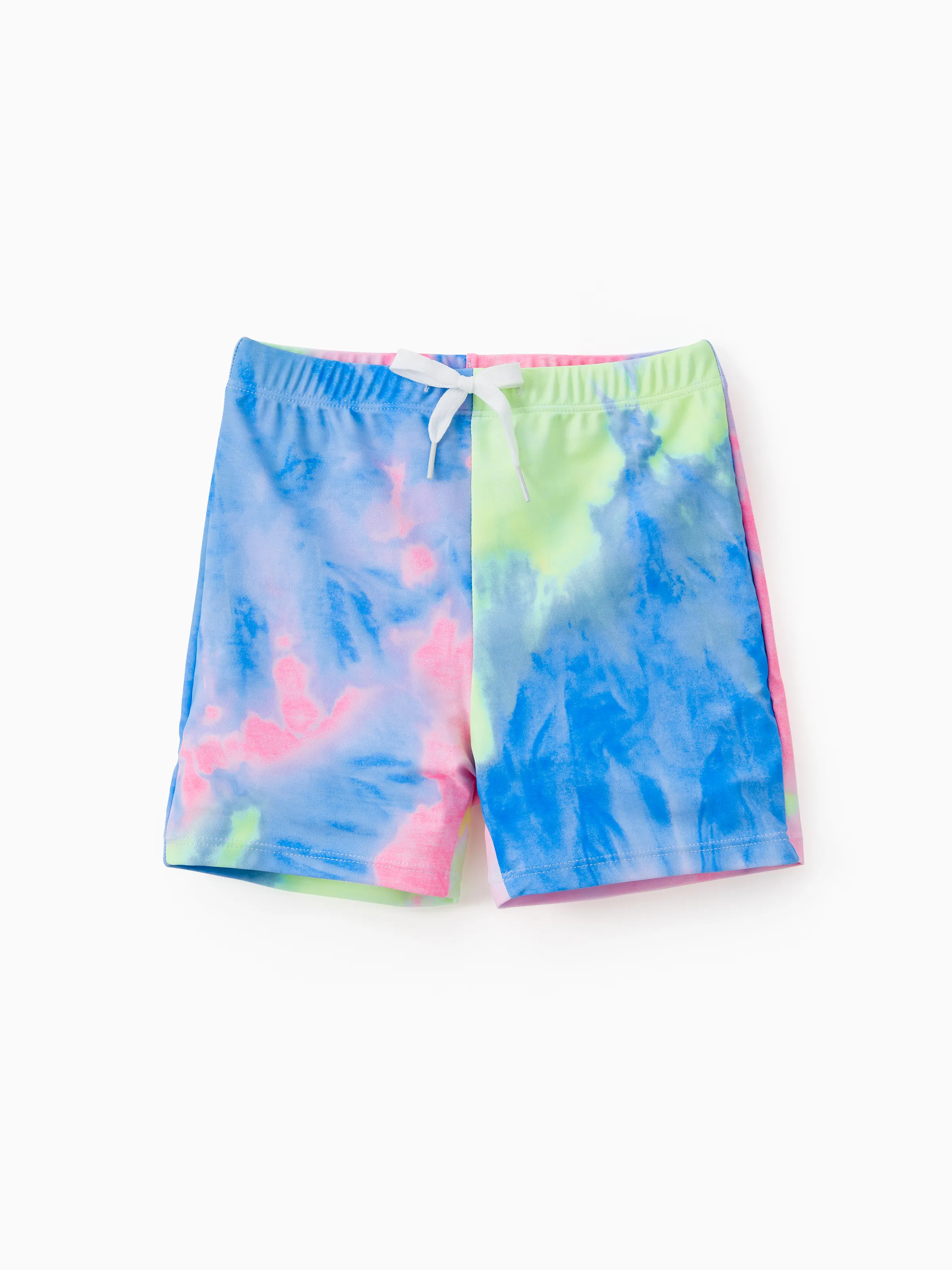 

Family Matching Tie Dye V Neck Self-tie Hollow Out Spaghetti Strap One-Piece Swimsuit and Swim Trunks Shorts