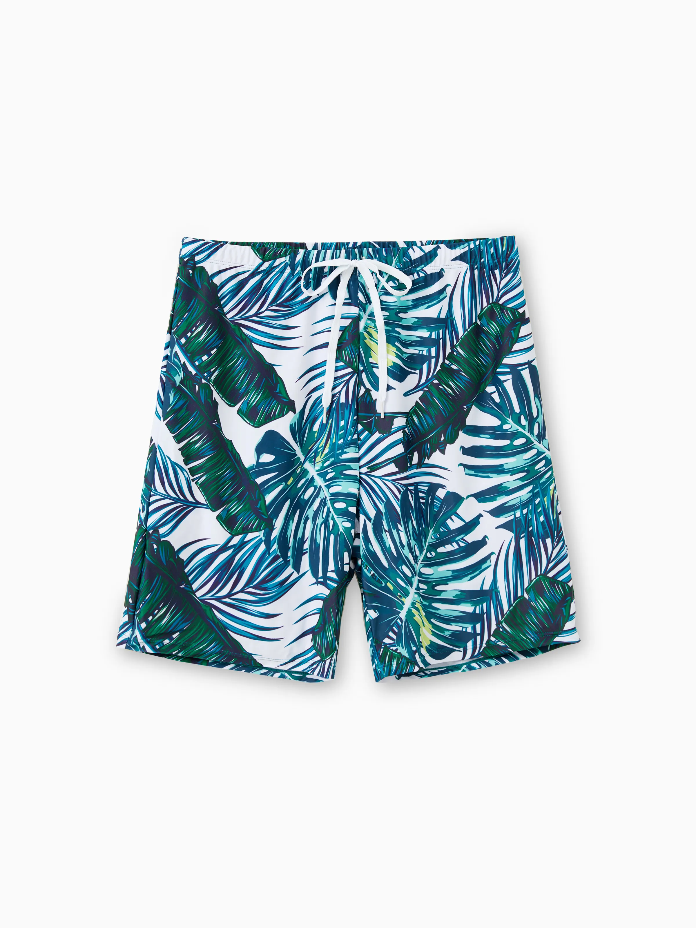 

Family Matching Allover Palm Leaf Print Crisscross One-piece Swimsuit and Swim Trunks