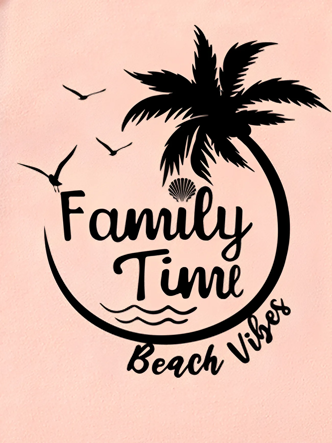 Baby Girl - Family Matching 95% Cotton Short-sleeve Coconut Tree & Letter Print T-shirts - ColorBlock - image 9