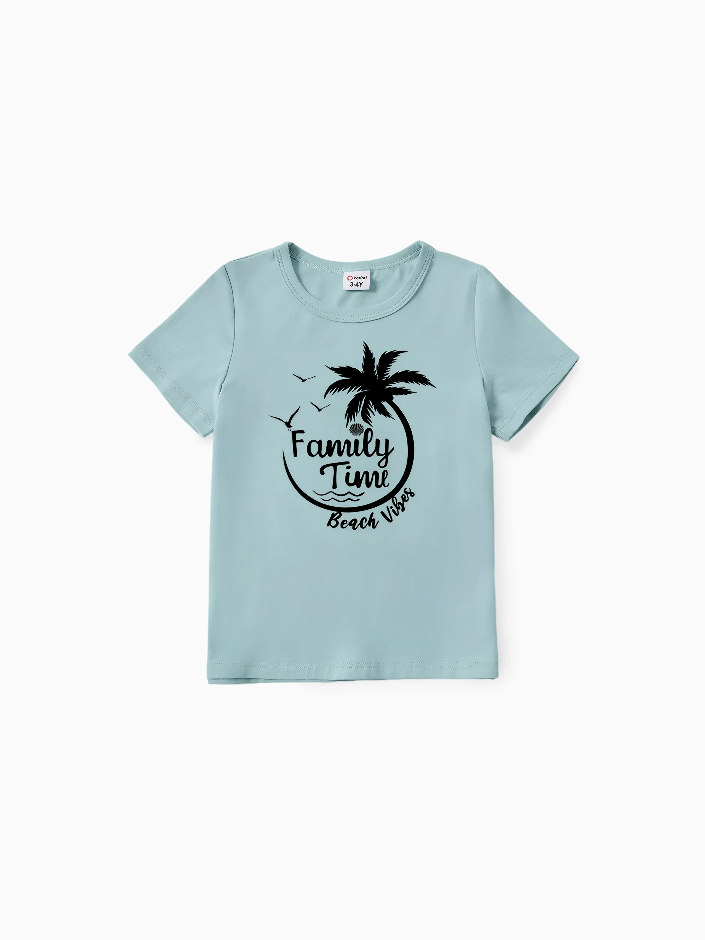 

Family Matching 95% Cotton Short-sleeve Coconut Tree & Letter Print T-shirts