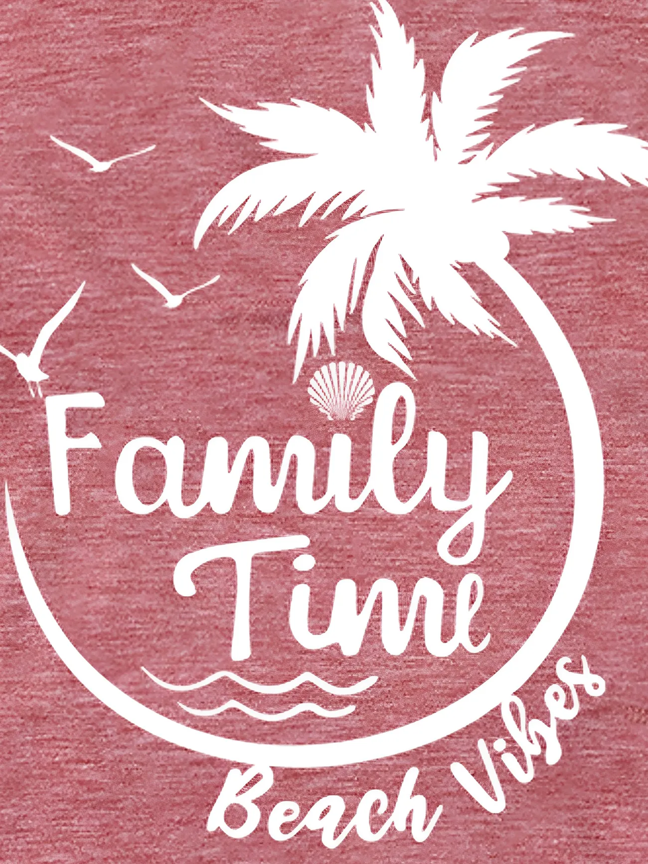 Women - Family Matching 95% Cotton Short-sleeve Coconut Tree & Letter Print T-shirts - ColorBlock - image 6