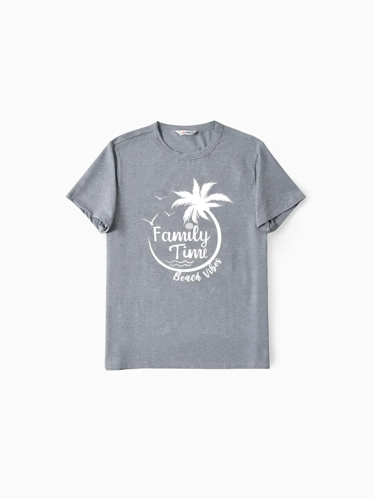 Men - Family Matching 95% Cotton Short-sleeve Coconut Tree & Letter Print T-shirts - ColorBlock - image 17