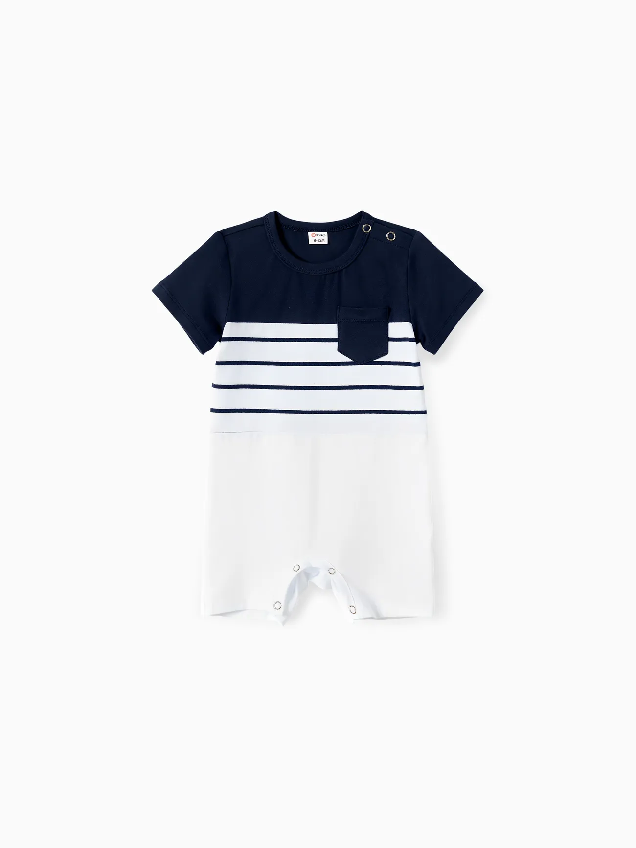 Baby - Family Matching Striped Panel Belted Tank Dresses and Cotton Colorblock Short-sleeve T-shirts Sets - royalblue - image 12