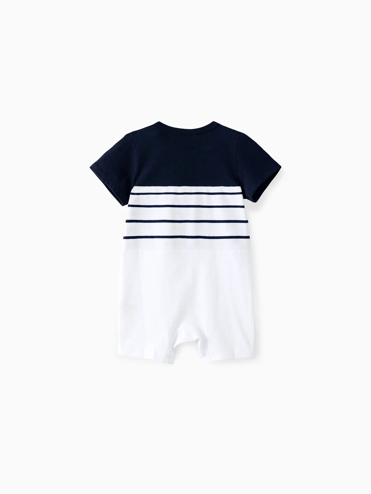 Baby - Family Matching Striped Panel Belted Tank Dresses and Cotton Colorblock Short-sleeve T-shirts Sets - royalblue - image 13