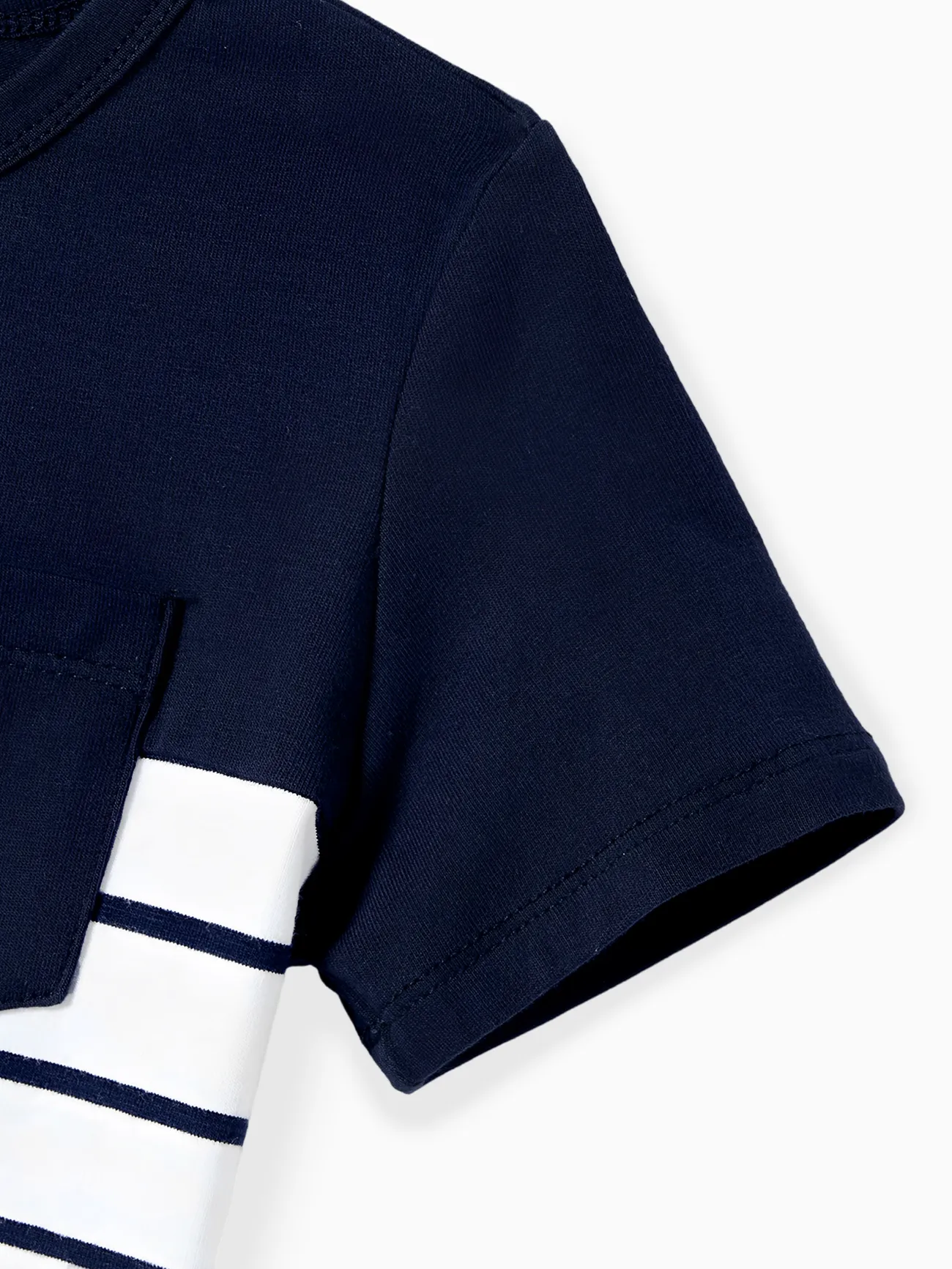 Boy - Family Matching Striped Panel Belted Tank Dresses and Cotton Colorblock Short-sleeve T-shirts Sets - royalblue - image 19