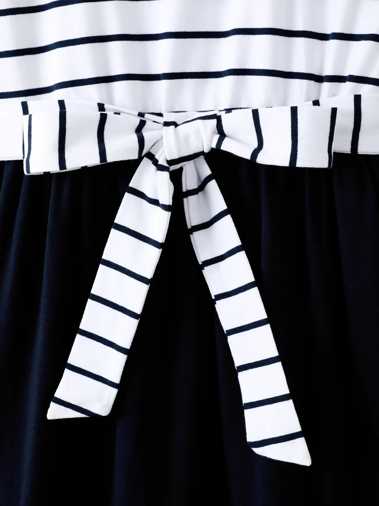 Women - Family Matching Striped Panel Belted Tank Dresses and Cotton Colorblock Short-sleeve T-shirts Sets - royalblue - image 5