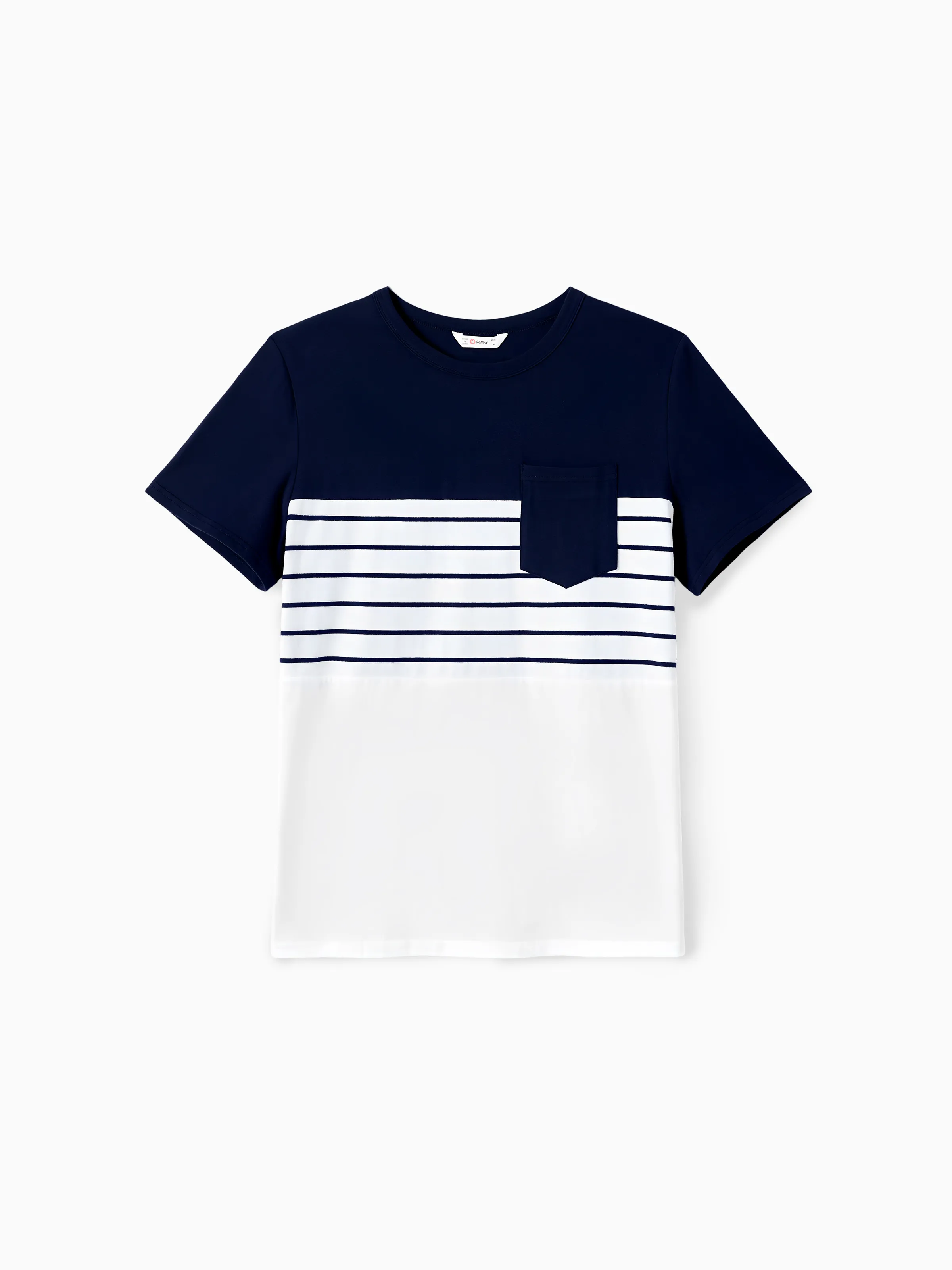 Family Matching Striped Panel Belted Tank Dresses And Cotton Colorblock Short-sleeve T-shirts Sets