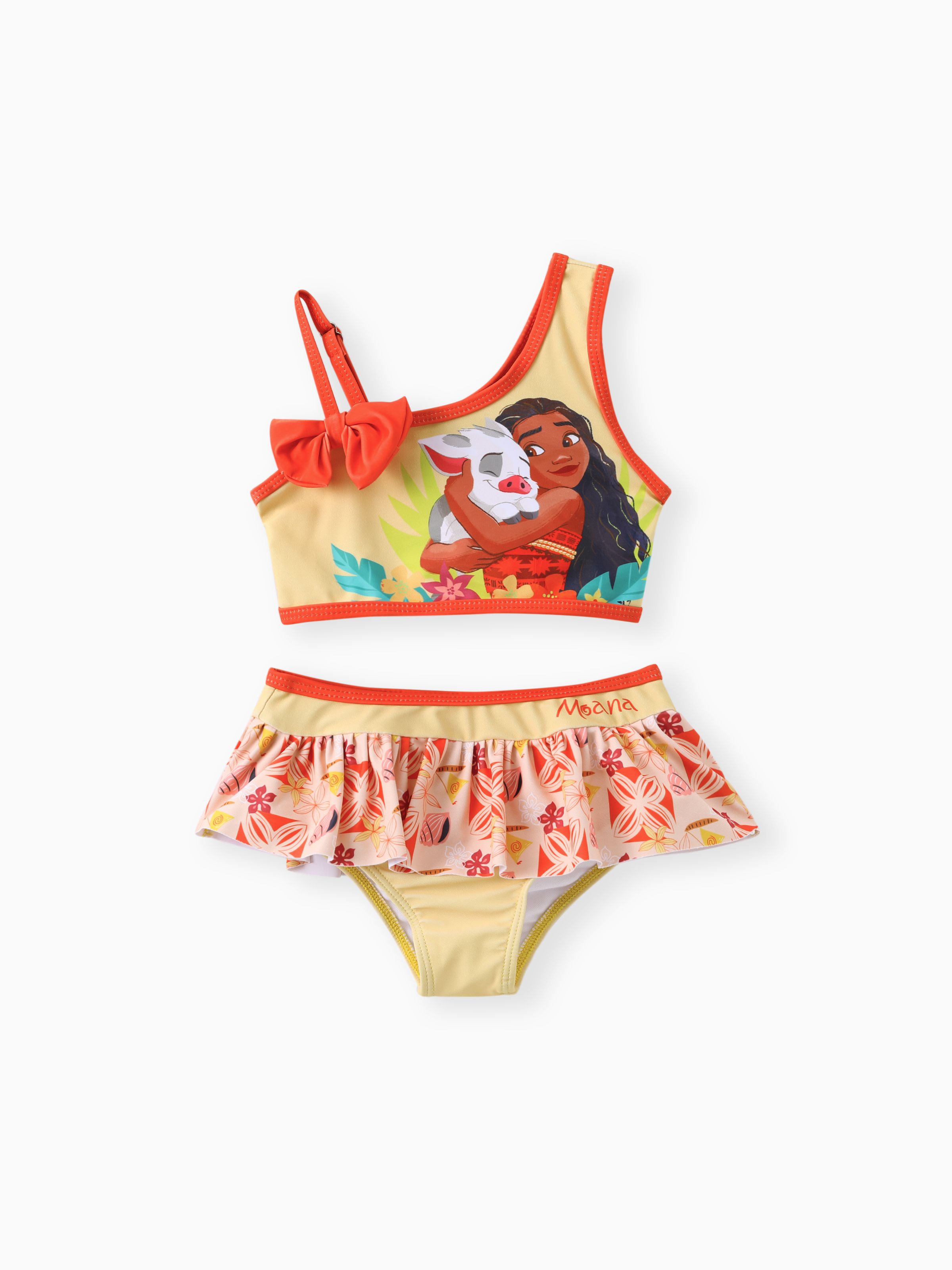 Disney Princess Toddler Girls Moana Ariel Jasmine Rapunzel Cinderella Bow shoulder 2ps Swimsuit Only 24.99 PatPat US Mobile