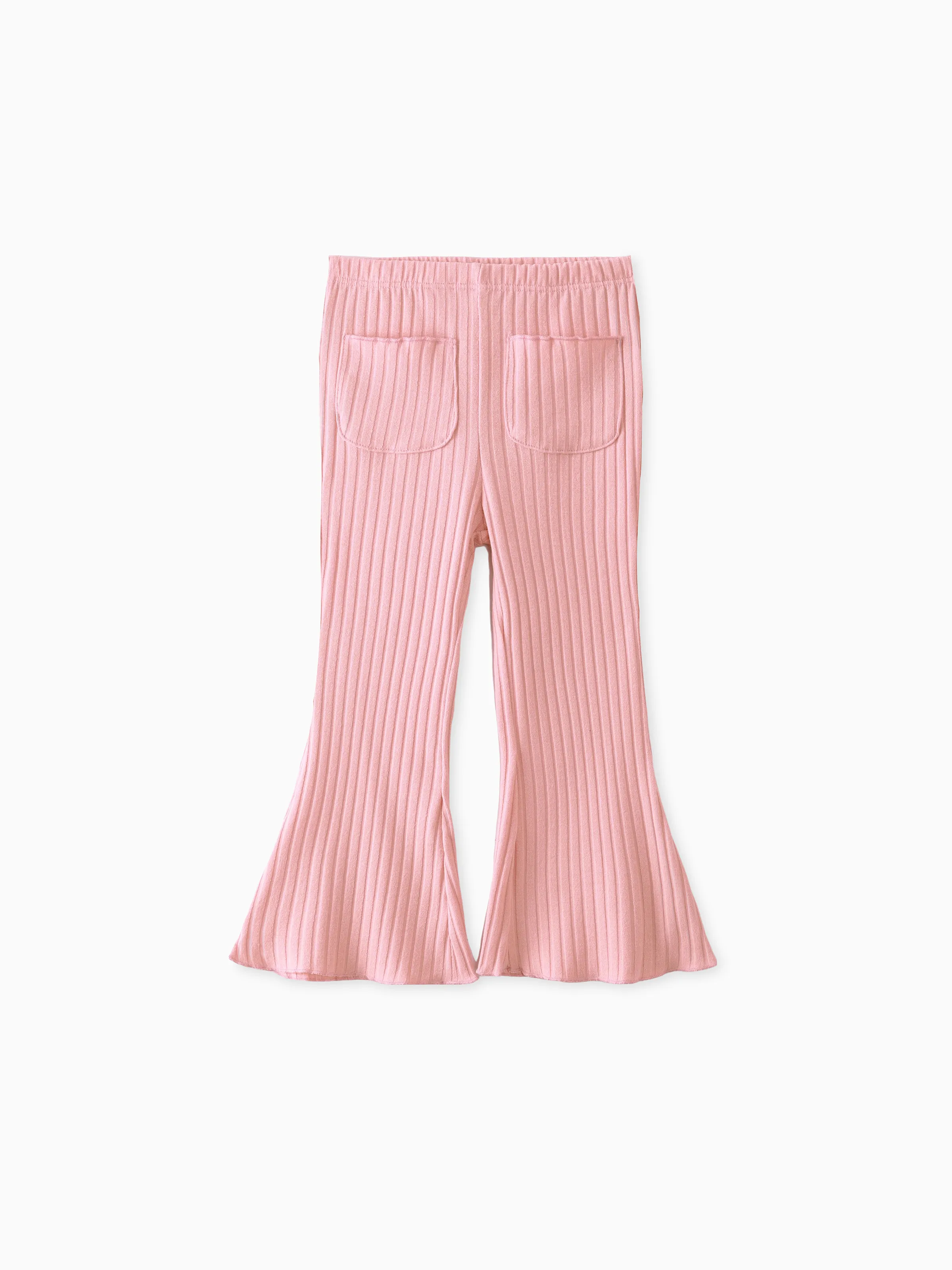 

Toddler Girl Basic Solid Ribbed Pants