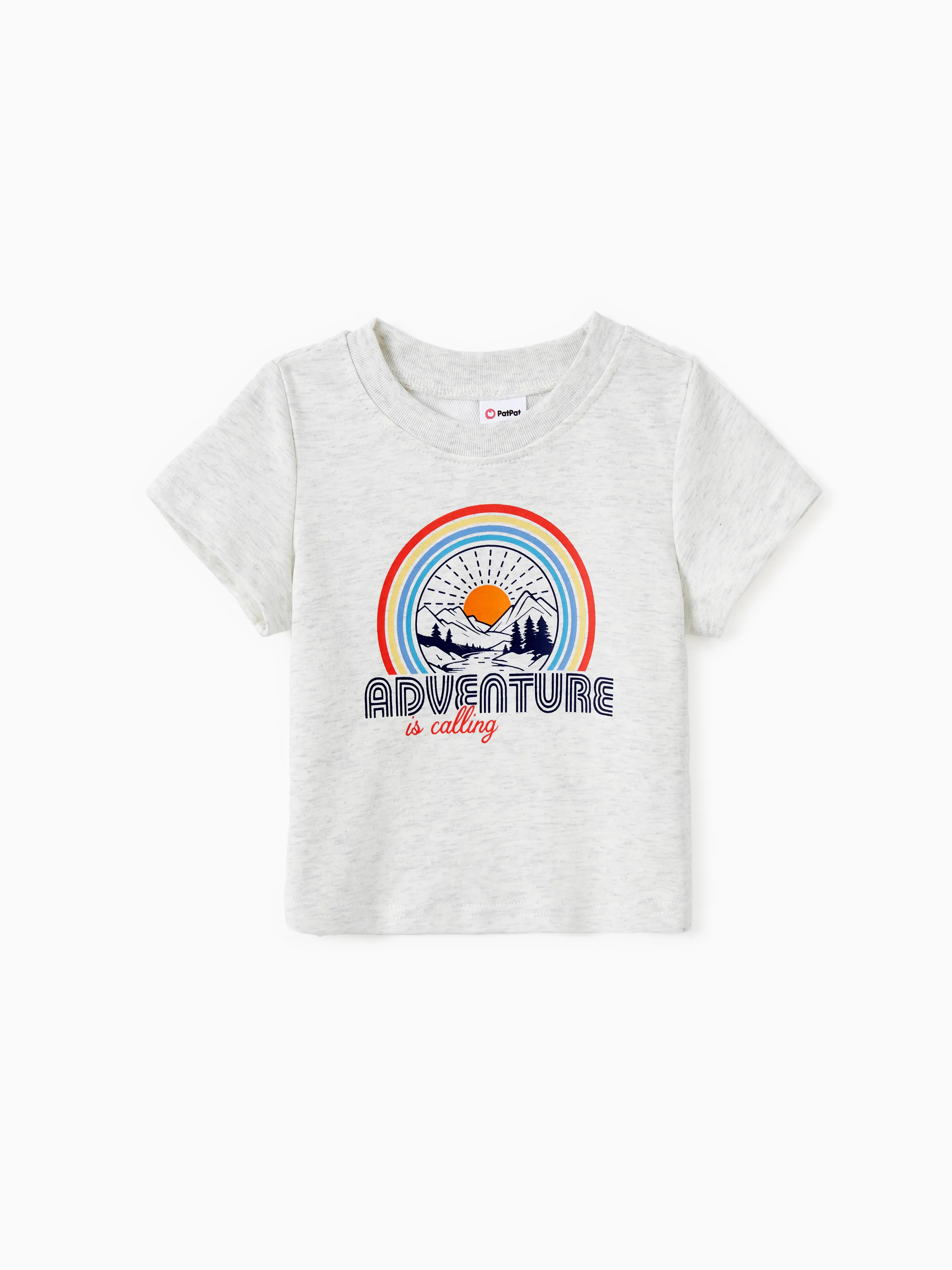 

Quick-Dry Family Matching Rainbow Pattern Slogan Printed Nature Theme Short Sleeves Graphic Tee