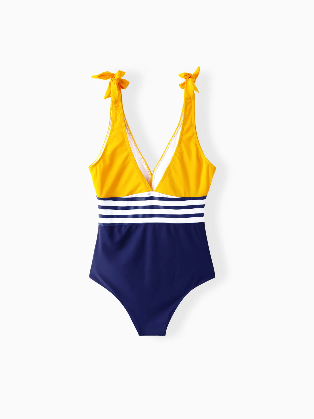 Women - Matching Family Swimsuits (Stripe & Colorblock) - One Piece Swimsuit or Swim Trunks Shorts - ColorBlock - image 3