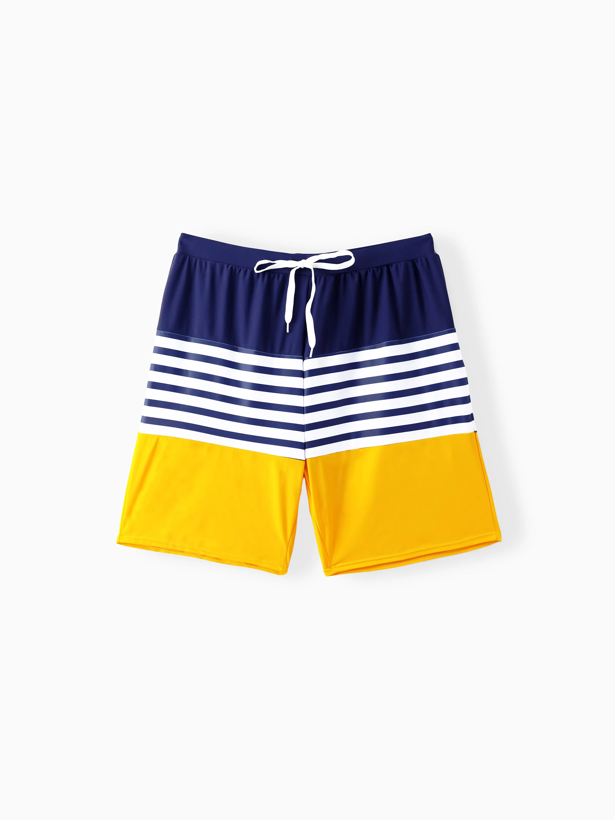 

Family Matching Stripe & Colorblock Spliced One Piece Swimsuit or Swim Trunks Shorts