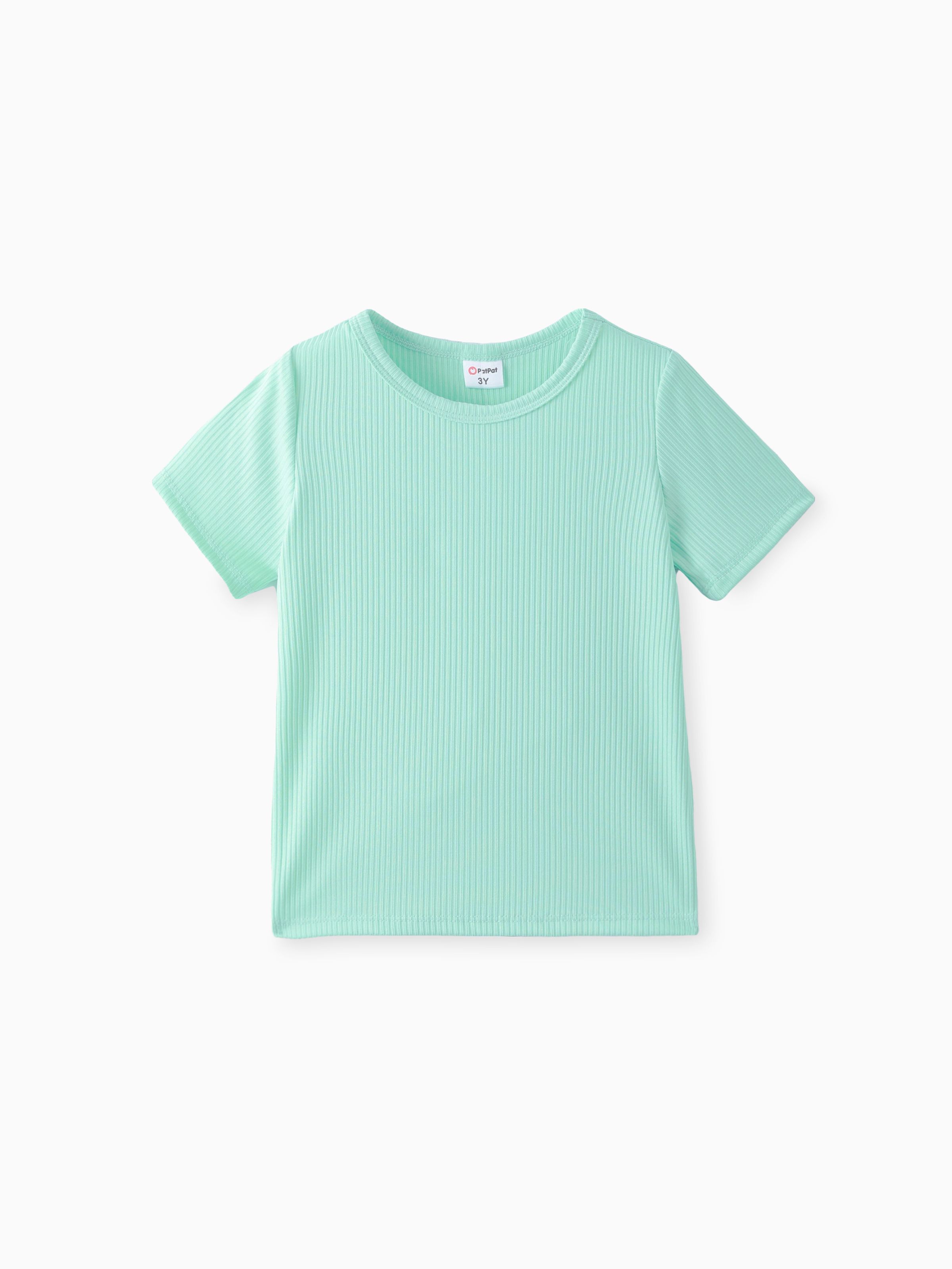 

Toddler Girl Solid Short-sleeve Rib-knit Tee