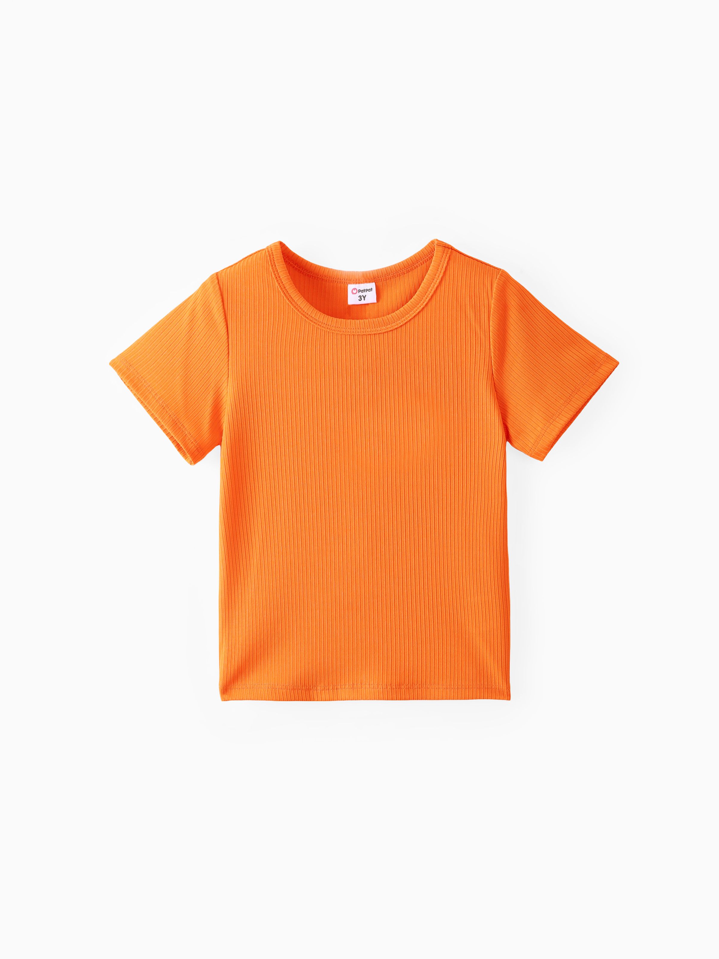 

Toddler Girl Solid Short-sleeve Rib-knit Tee