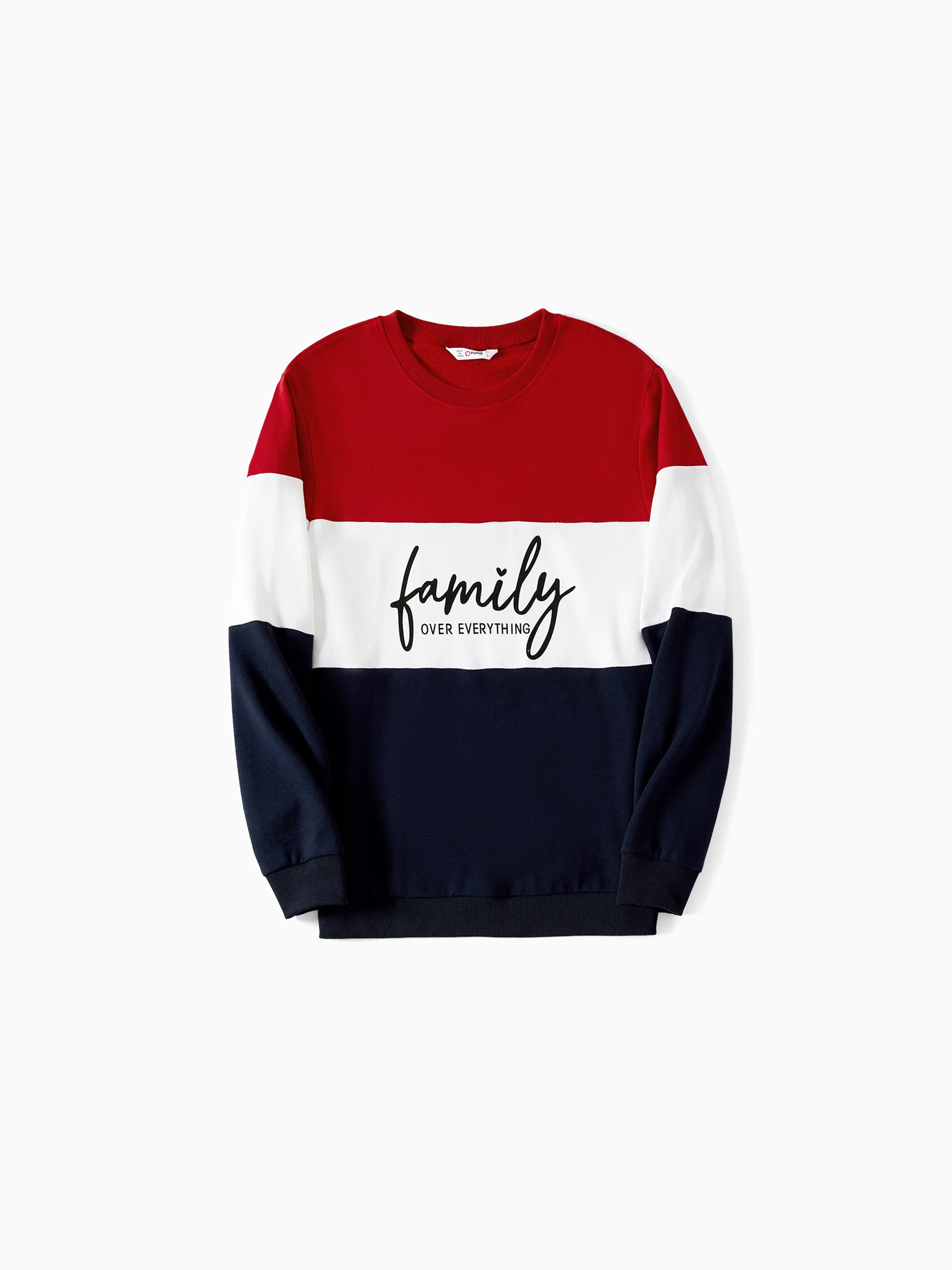 

Family Matching Colorblock Letter Print Crew neck Long-sleeve Sweatshirts