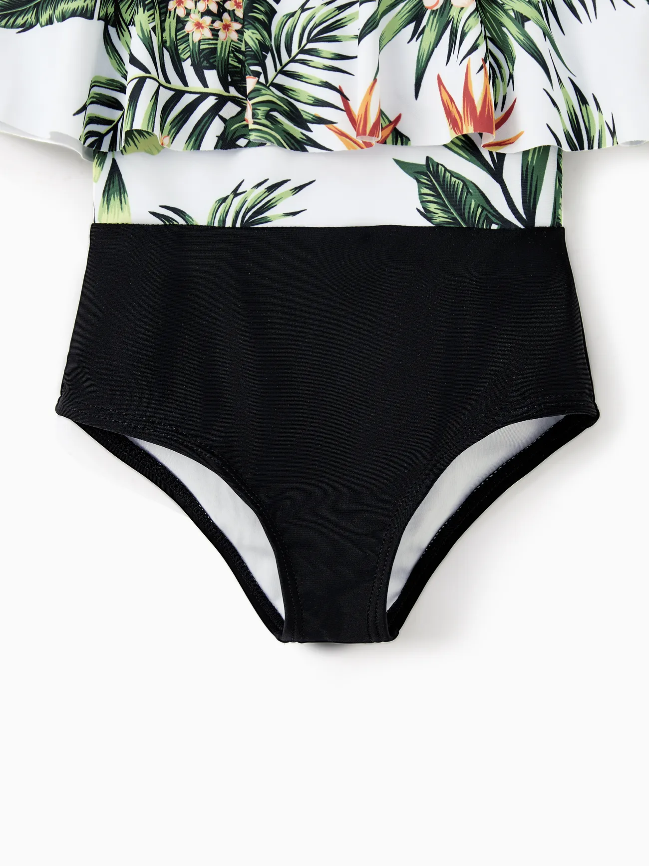 Girl - One Piece Plant Printed Family Matching Swimsuit - White - image 11