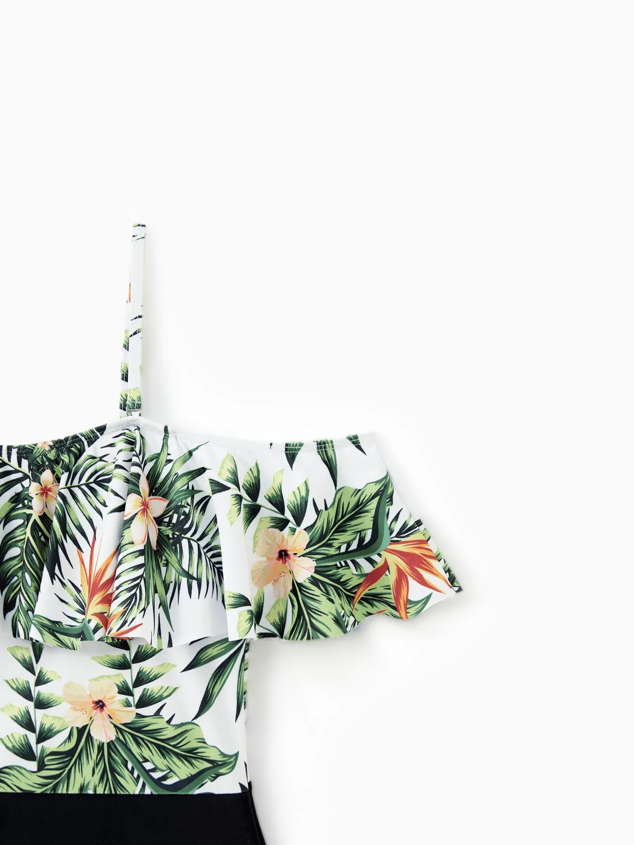 Women - One Piece Plant Printed Family Matching Swimsuit - White - image 6