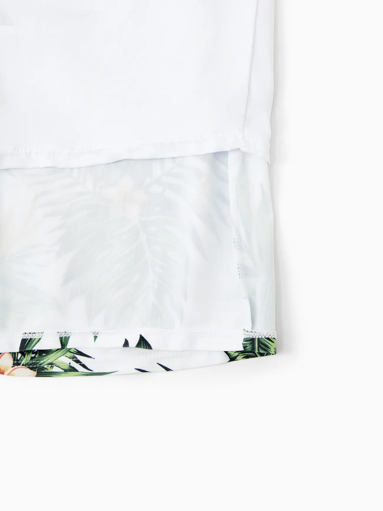 Men - One Piece Plant Printed Family Matching Swimsuit - White - image 26