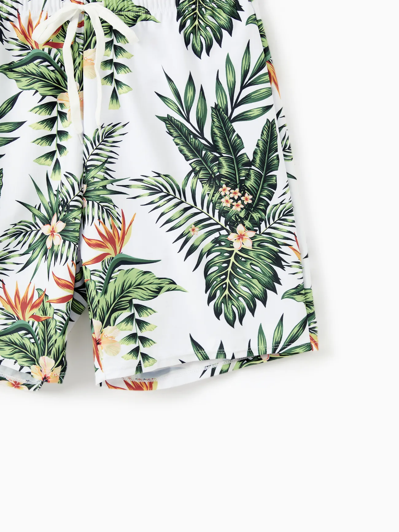 Men - One Piece Plant Printed Family Matching Swimsuit - White - image 28