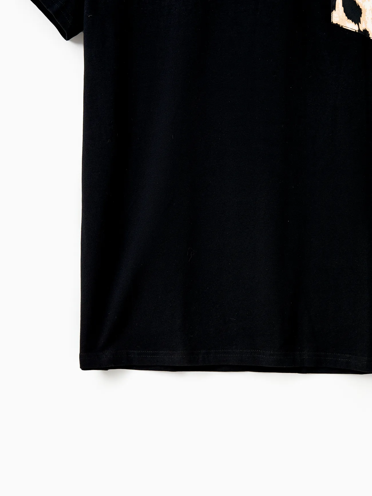 Men - Family Matching 95% Cotton Short-sleeve T-shirts and Rib Knit Spliced Leopard Belted Cami Dresses Sets - Black - image 23